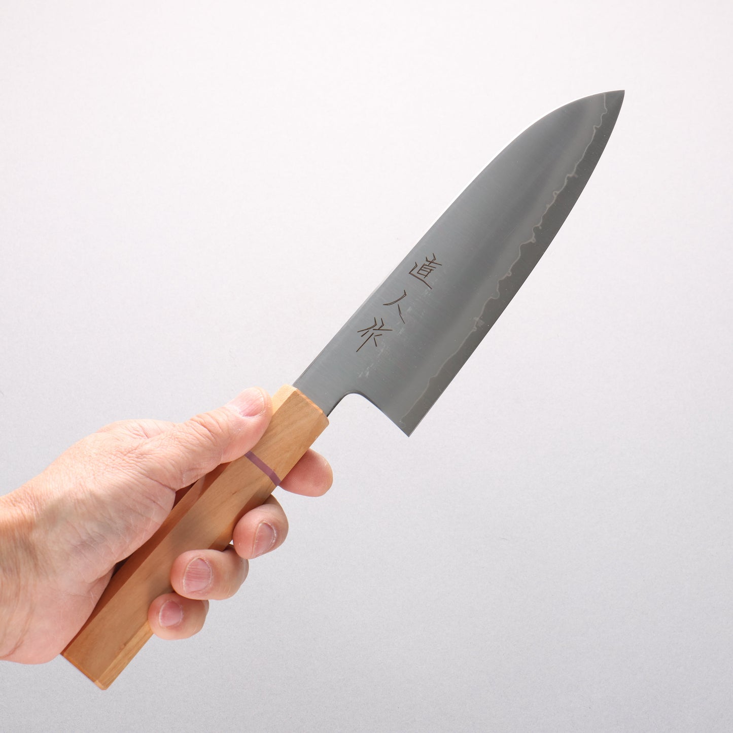 明神直人 コバルトスペシャル鋼 三徳包丁 170mm 桜（ピンクリング）柄 - 清助刃物