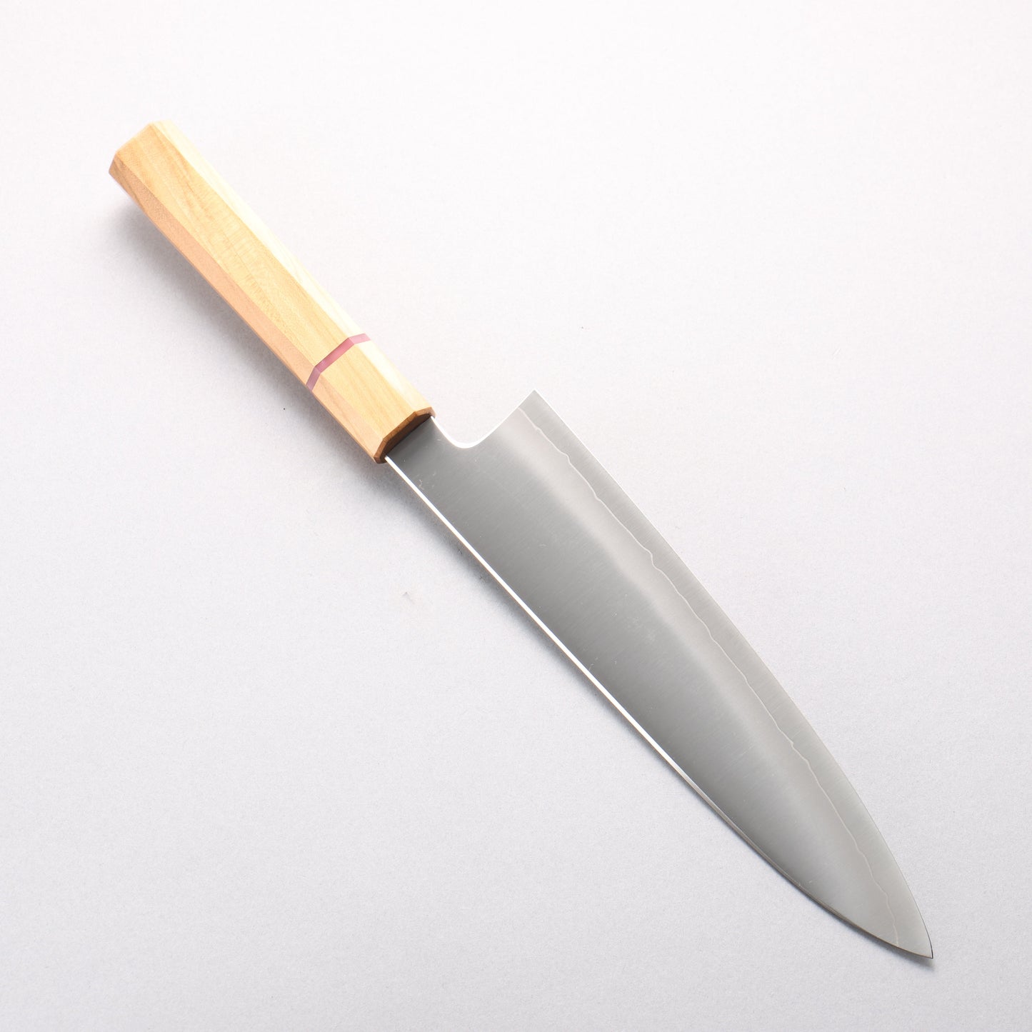 明神直人 コバルトスペシャル鋼 牛刀包丁 210mm 桜（ピンクリング）柄 - 清助刃物