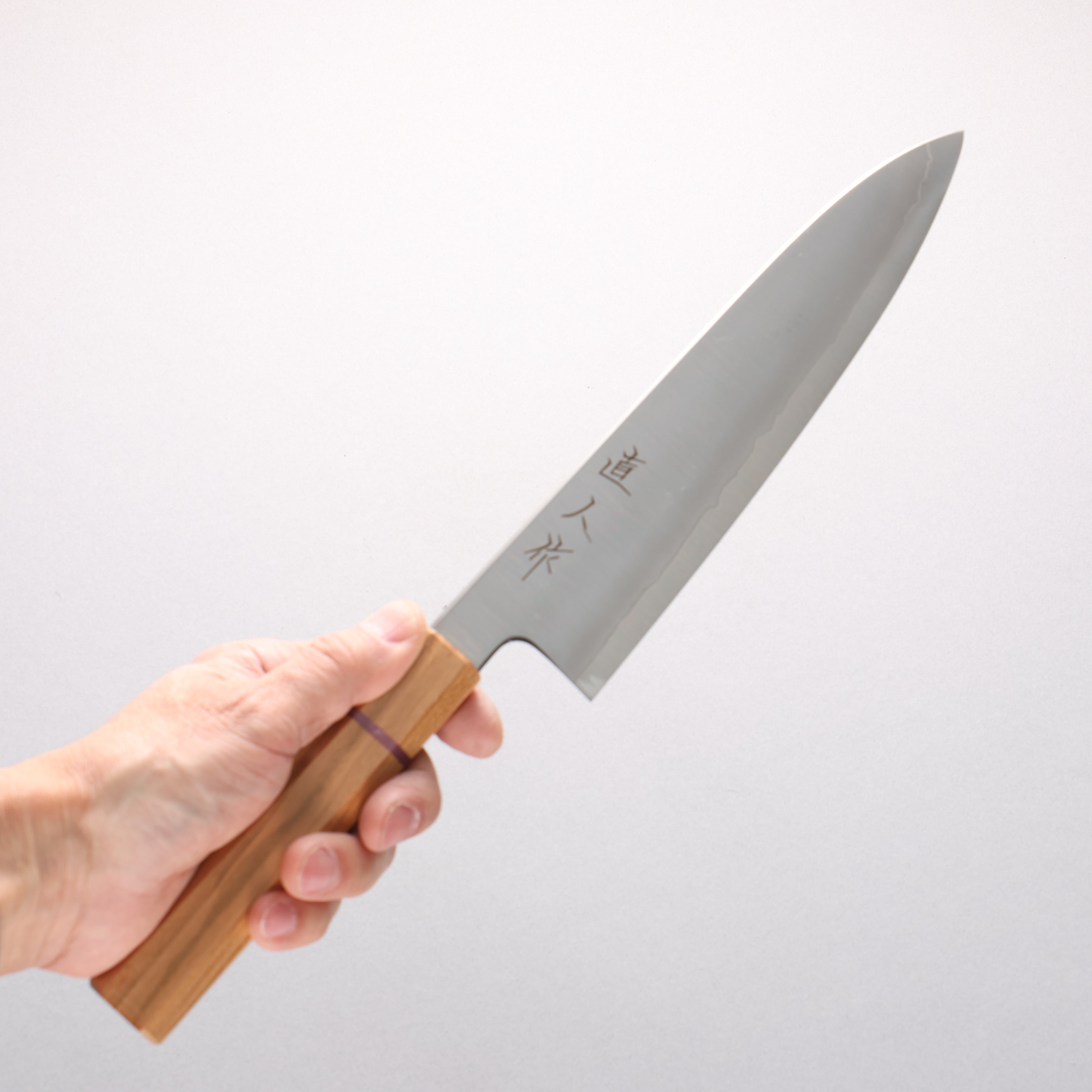 明神直人 コバルトスペシャル鋼 牛刀包丁 210mm 桜（ピンクリング）柄 - 清助刃物