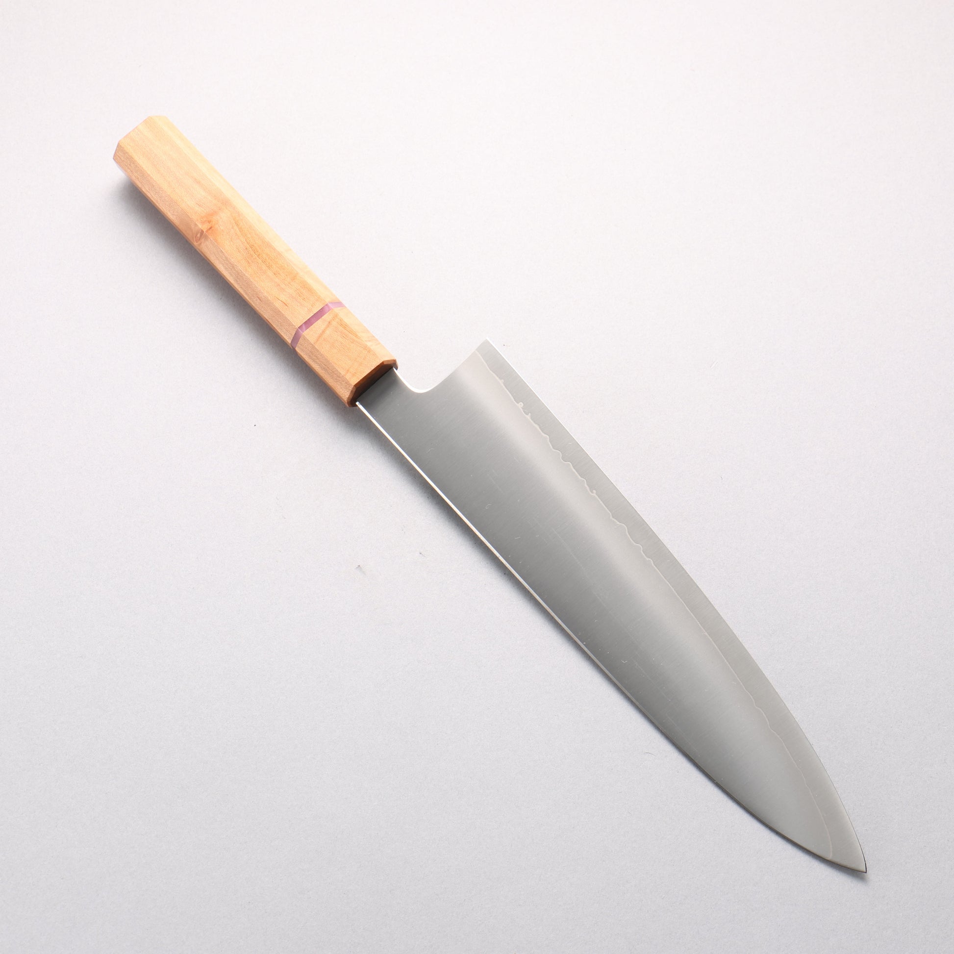 明神直人 コバルトスペシャル鋼 牛刀包丁 240mm 桜（ピンクリング）柄 - 清助刃物