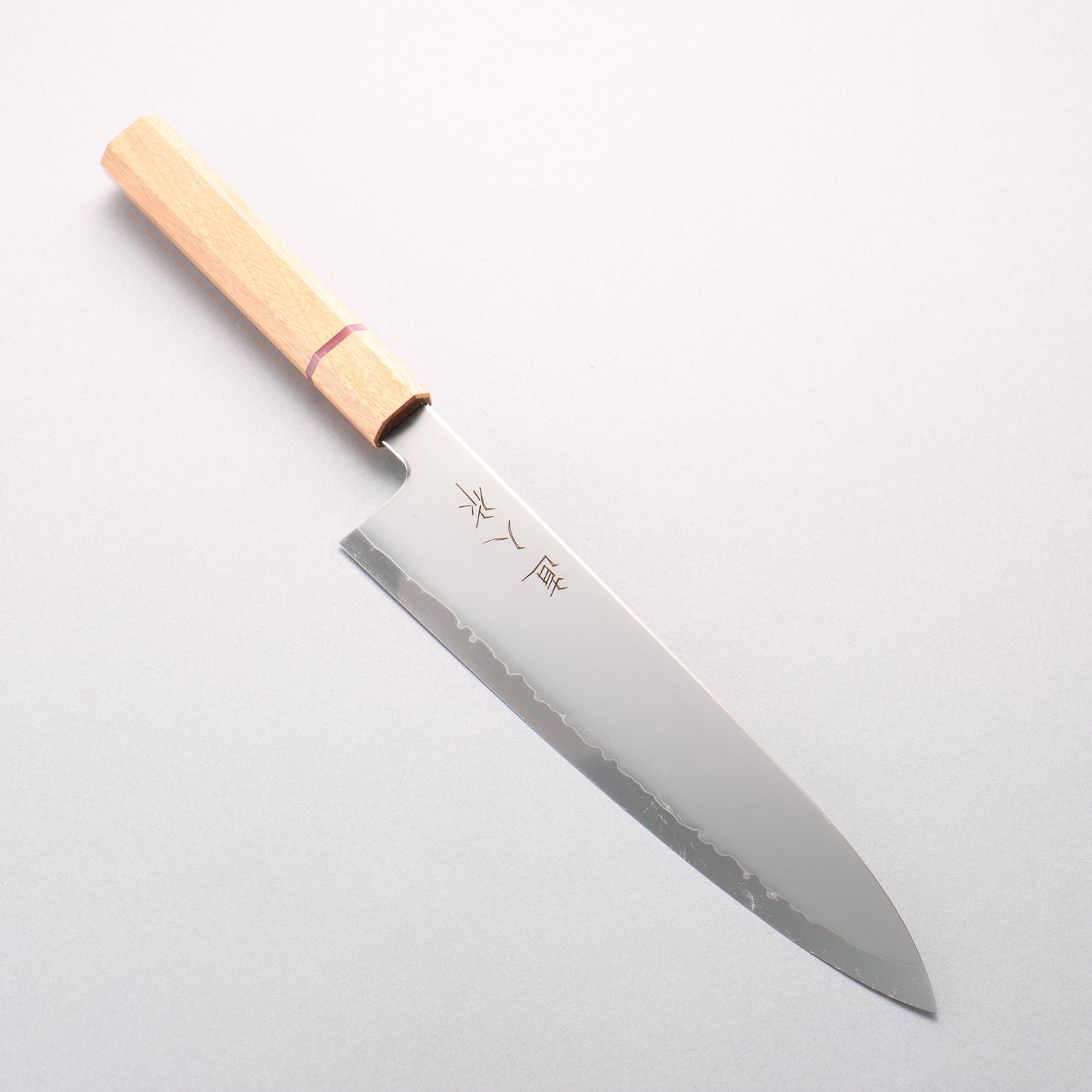 明神直人 SG2 霞研 牛刀包丁 240mm 桜（ピンクリング）柄 - 清助刃物