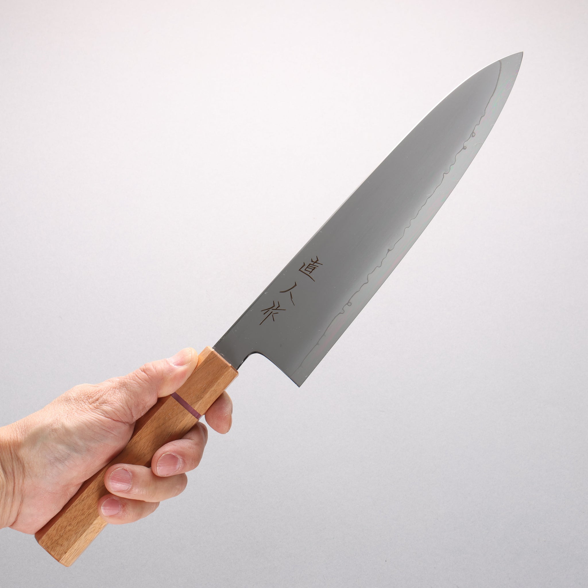 明神直人 SG2 霞研 牛刀包丁 240mm 桜（ピンクリング）柄 - 清助刃物