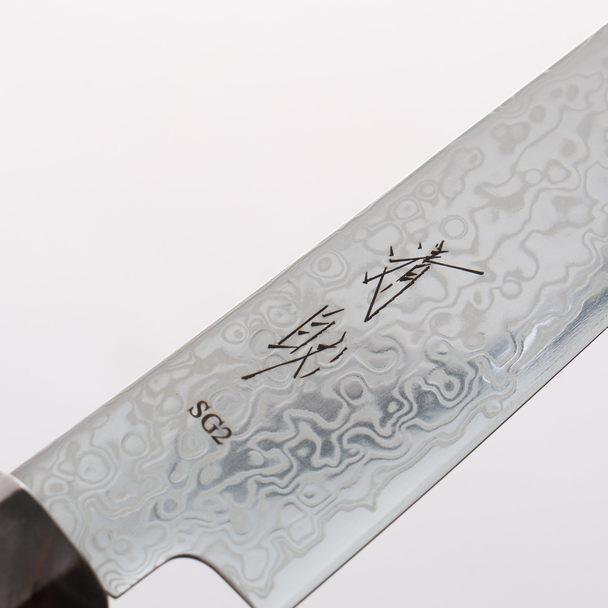 清助 SG2 ダマスカス 磨き仕上げ 切付ペティナイフ 150mm スタビライズ樺／黒樹脂柄 - 清助刃物