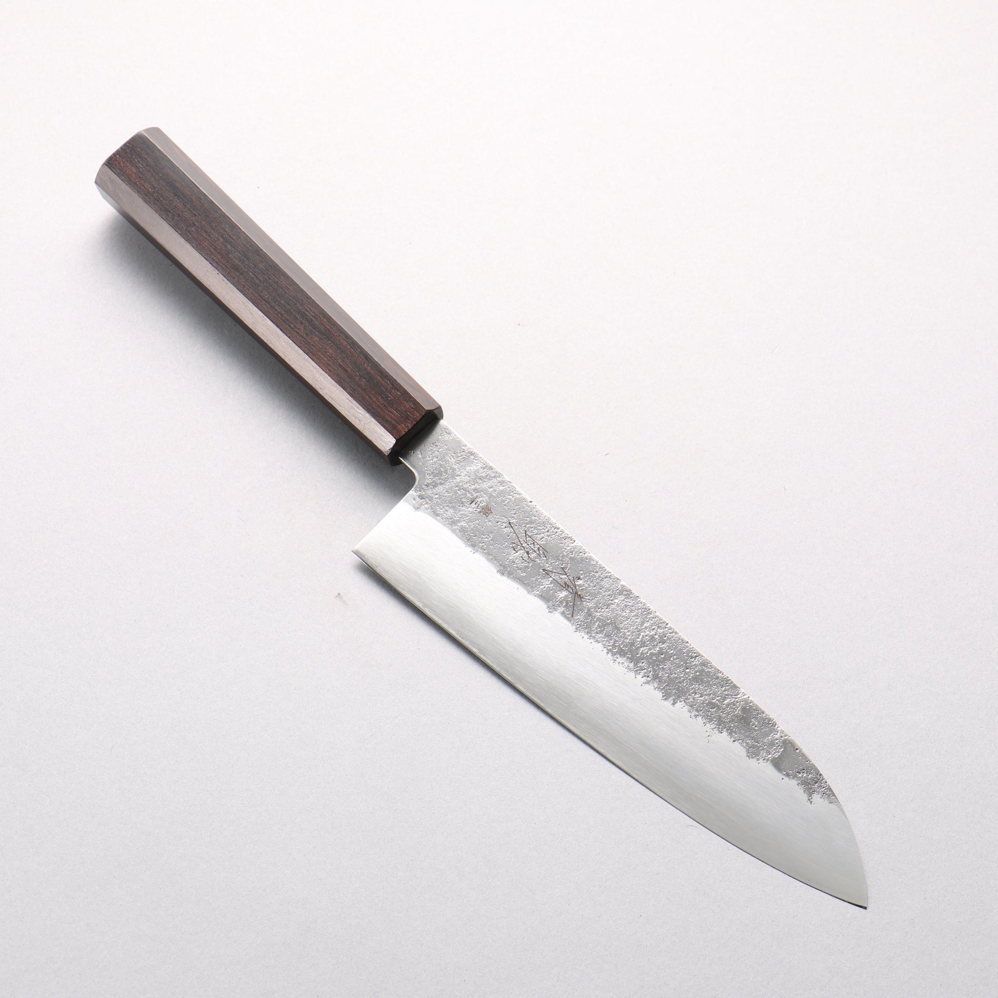 清助 銀三鋼 梨地 三徳包丁 180mm 黒檀柄 - 清助刃物
