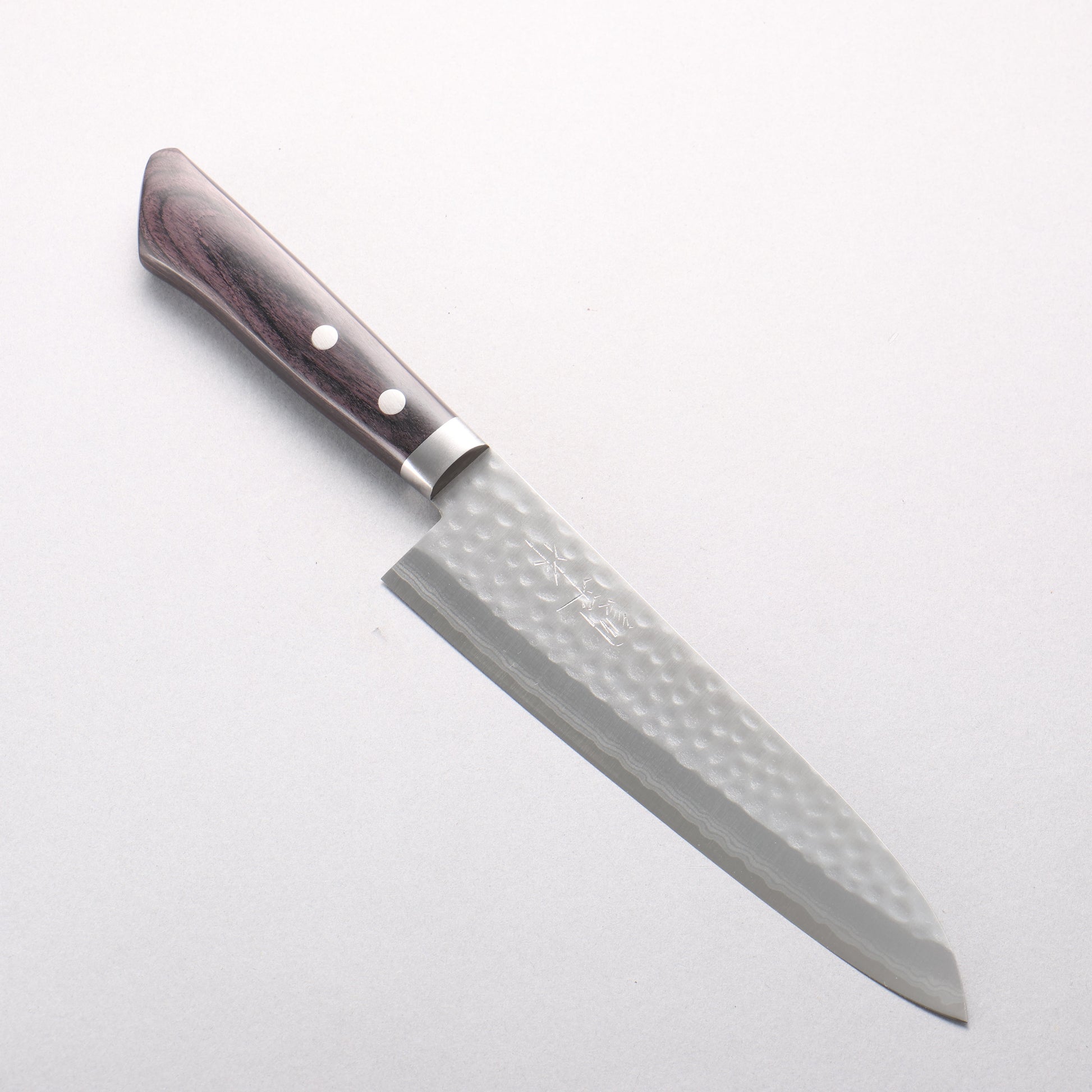 訓平 刻流（こくりゅう） V金10号 鎚目 ダマスカス 牛刀包丁 180mm 黒合板柄 - 清助刃物