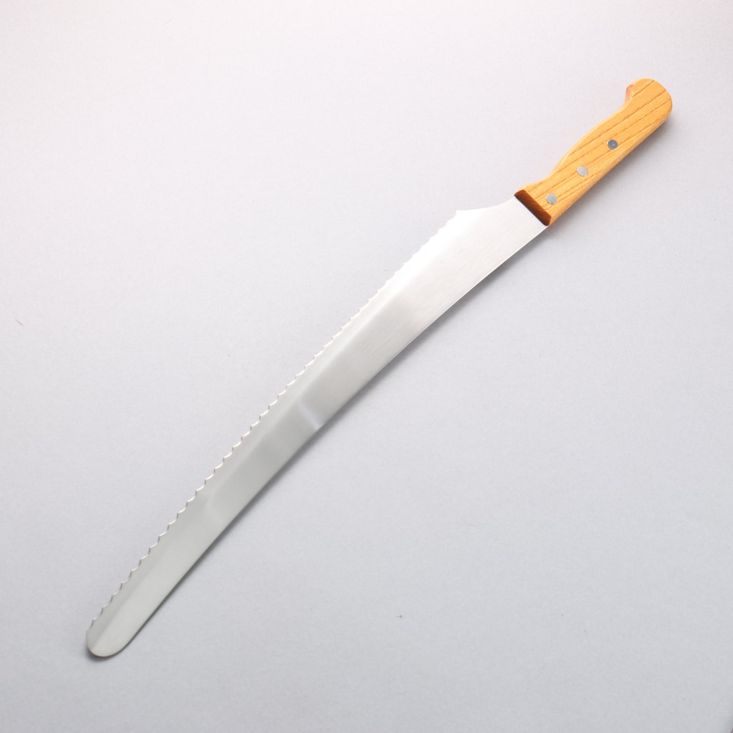 仁作 ステンレス鋼 波刃パン切ナイフ 360mm 天然木柄 - 清助刃物