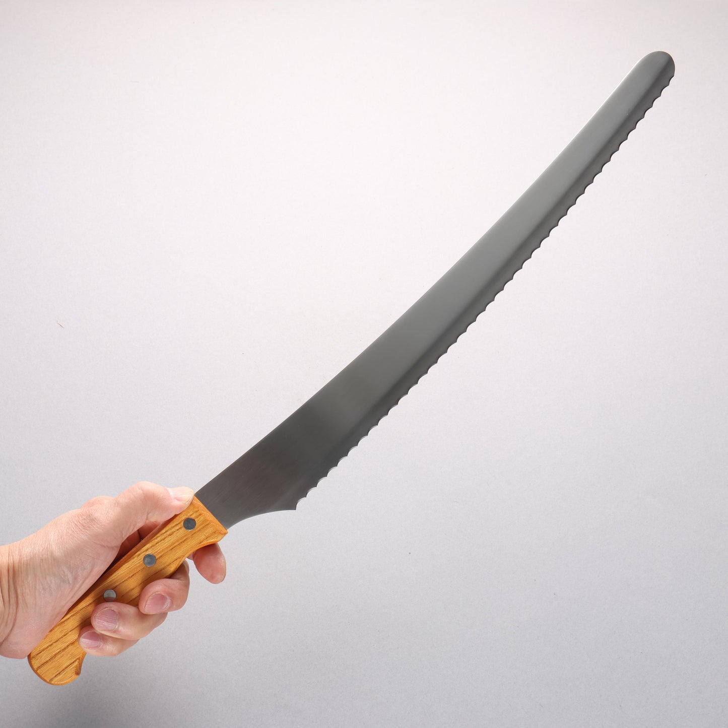 仁作 ステンレス鋼 波刃パン切ナイフ 360mm 天然木柄 - 清助刃物
