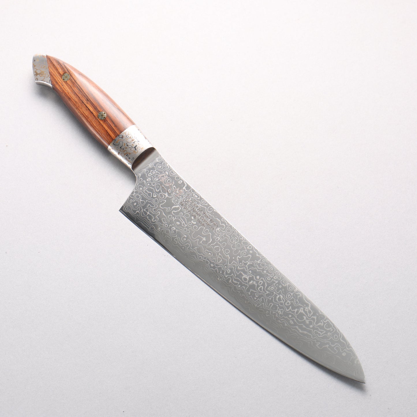 佳人 V金10号 ダマスカス 牛刀包丁 210mm 紫檀柄 - 清助刃物