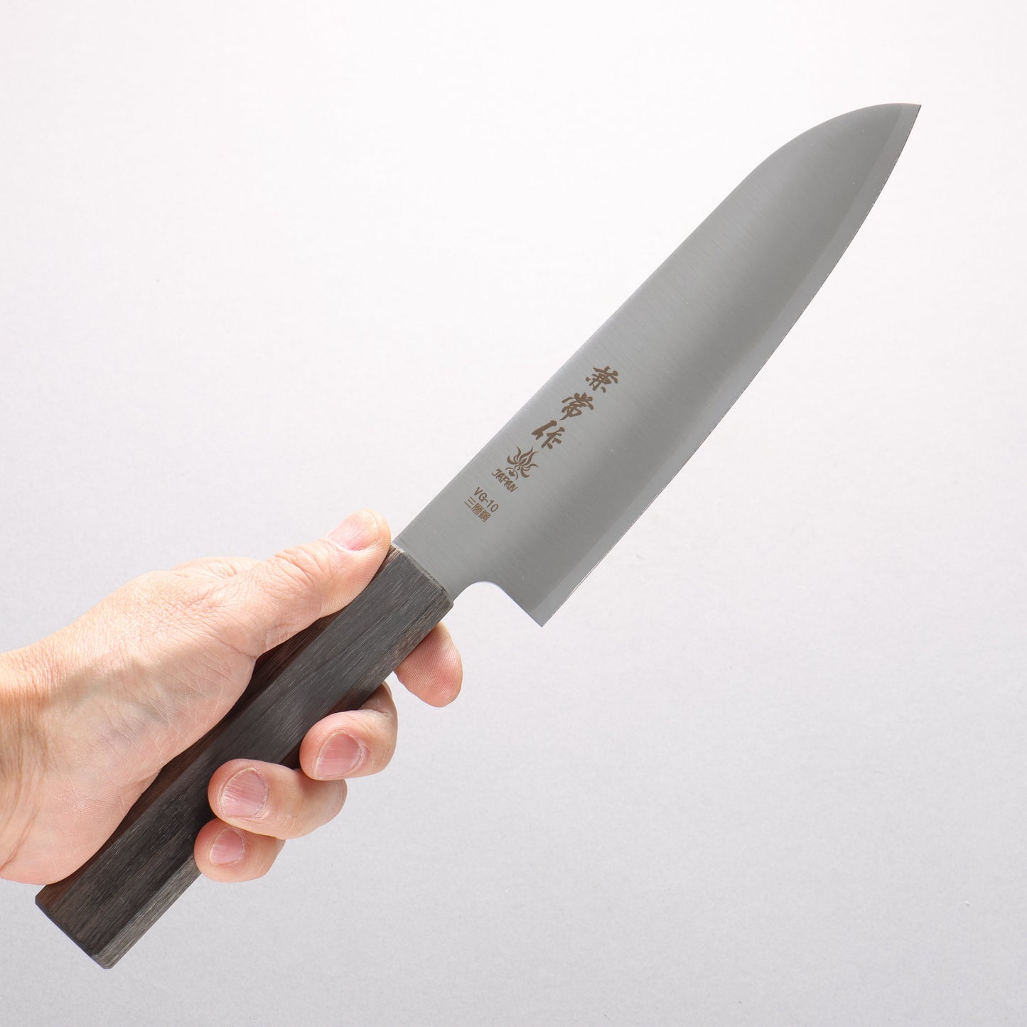 兼常 V金10号 三徳包丁 180mm グレー合板柄 - 清助刃物