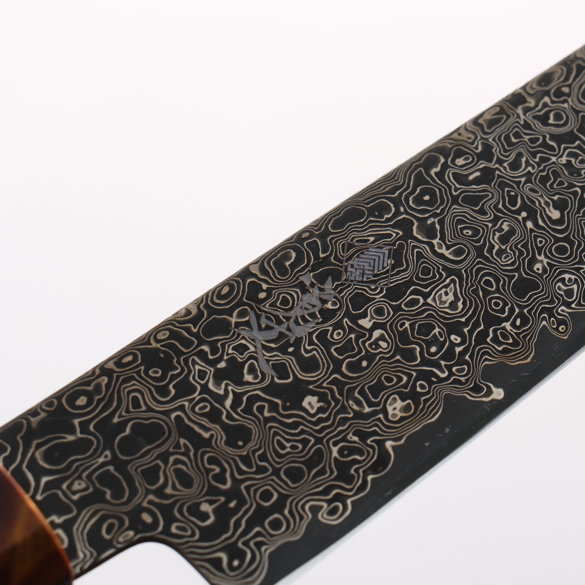 寛丈 SG2 黒ダマスカス 切付ペティナイフ 150mm 茶スタビライズドウッド (銀リング)柄 - 清助刃物