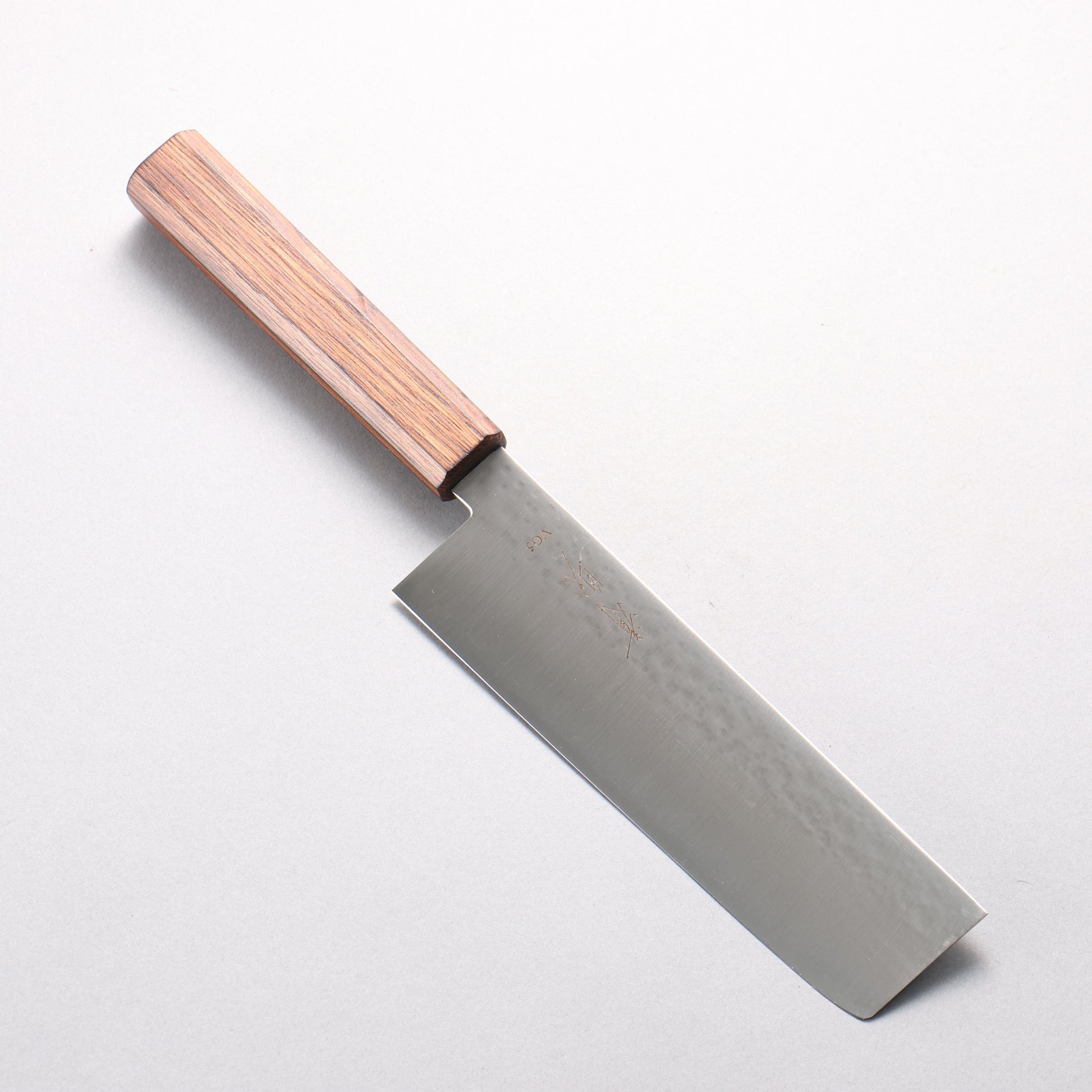 清助 V金5号 鎚目(丸) 菜切包丁 175mm 樫焼 漆塗り柄 - 清助刃物