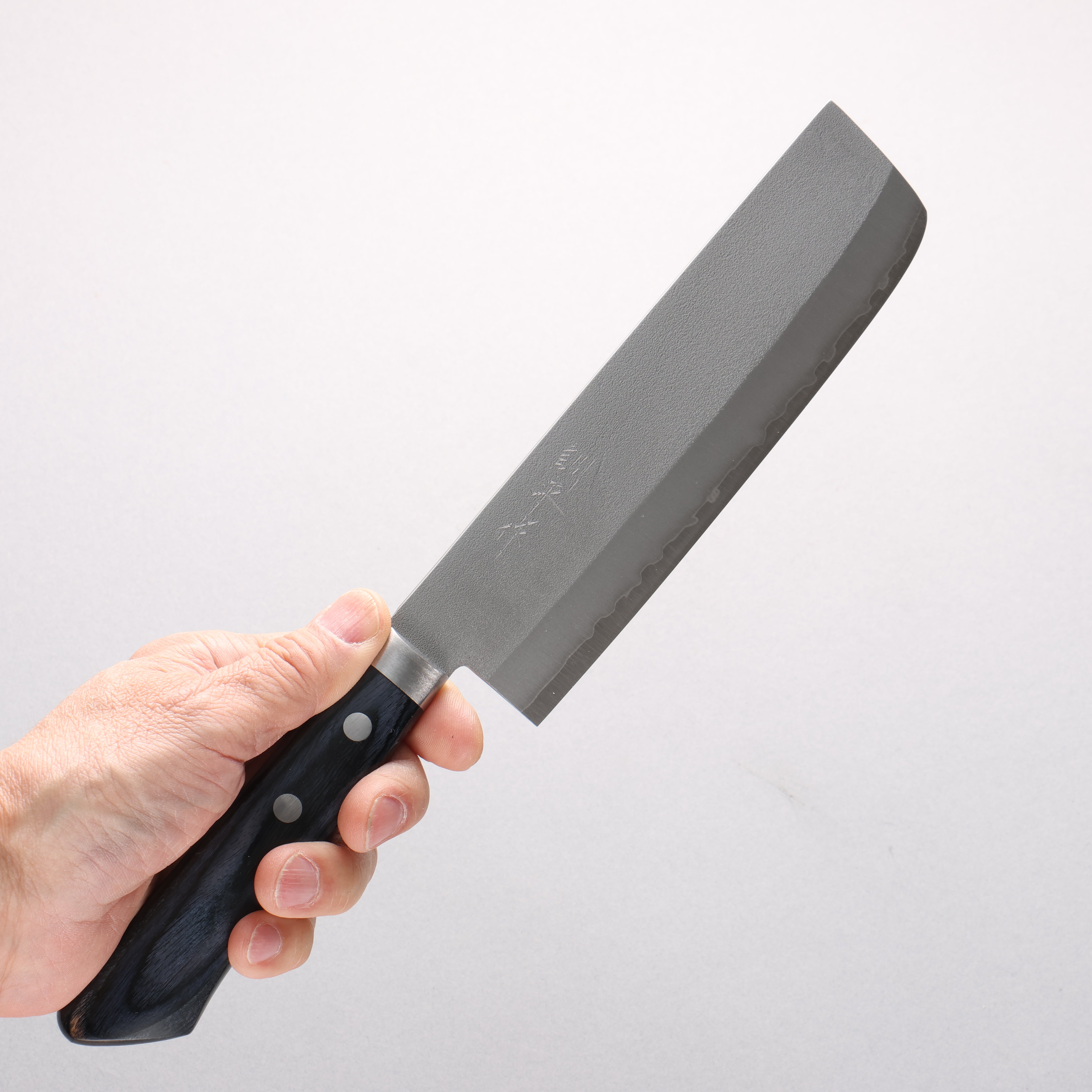 訓平 V金1号 梨地 薄刃包丁 165mm 合板 (紺色)柄 - 清助刃物