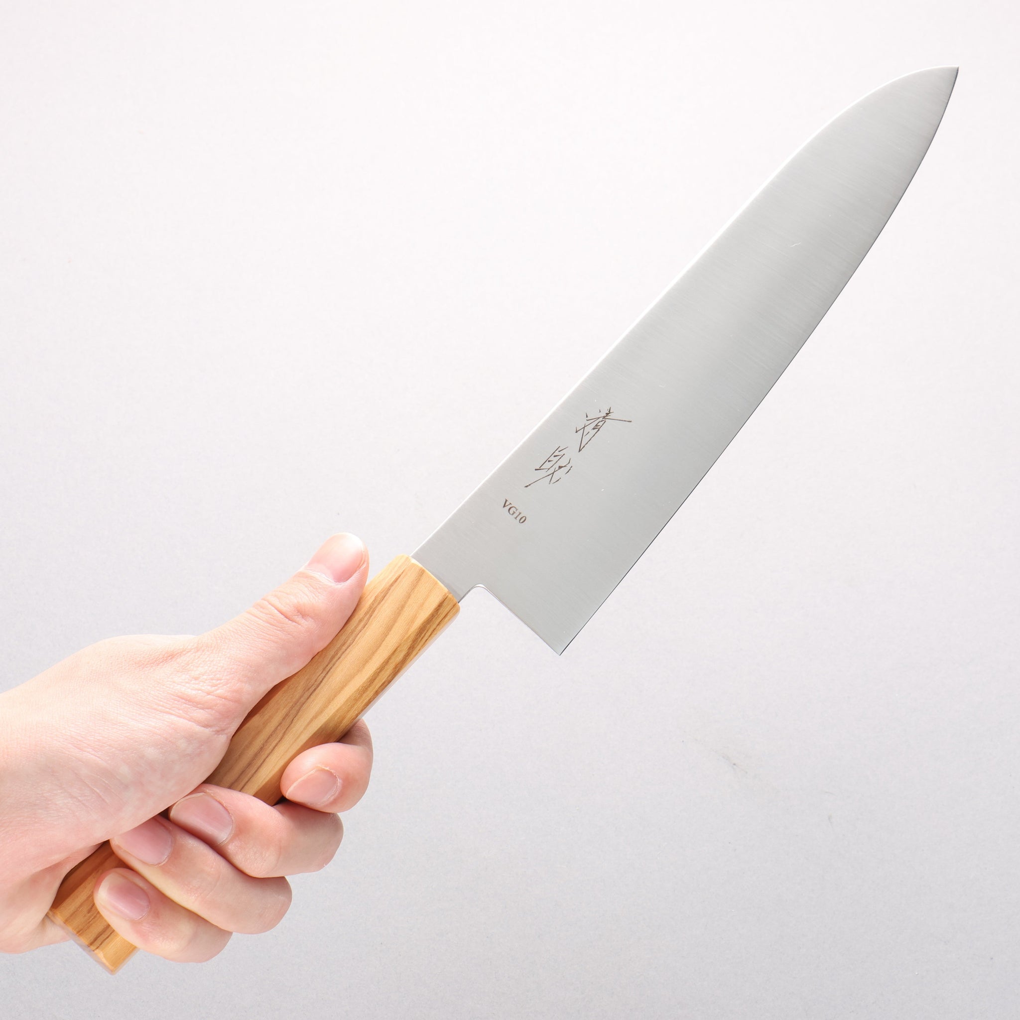 清助 コアレス VG10 牛刀包丁 210mm オリーブの木柄 - 清助刃物