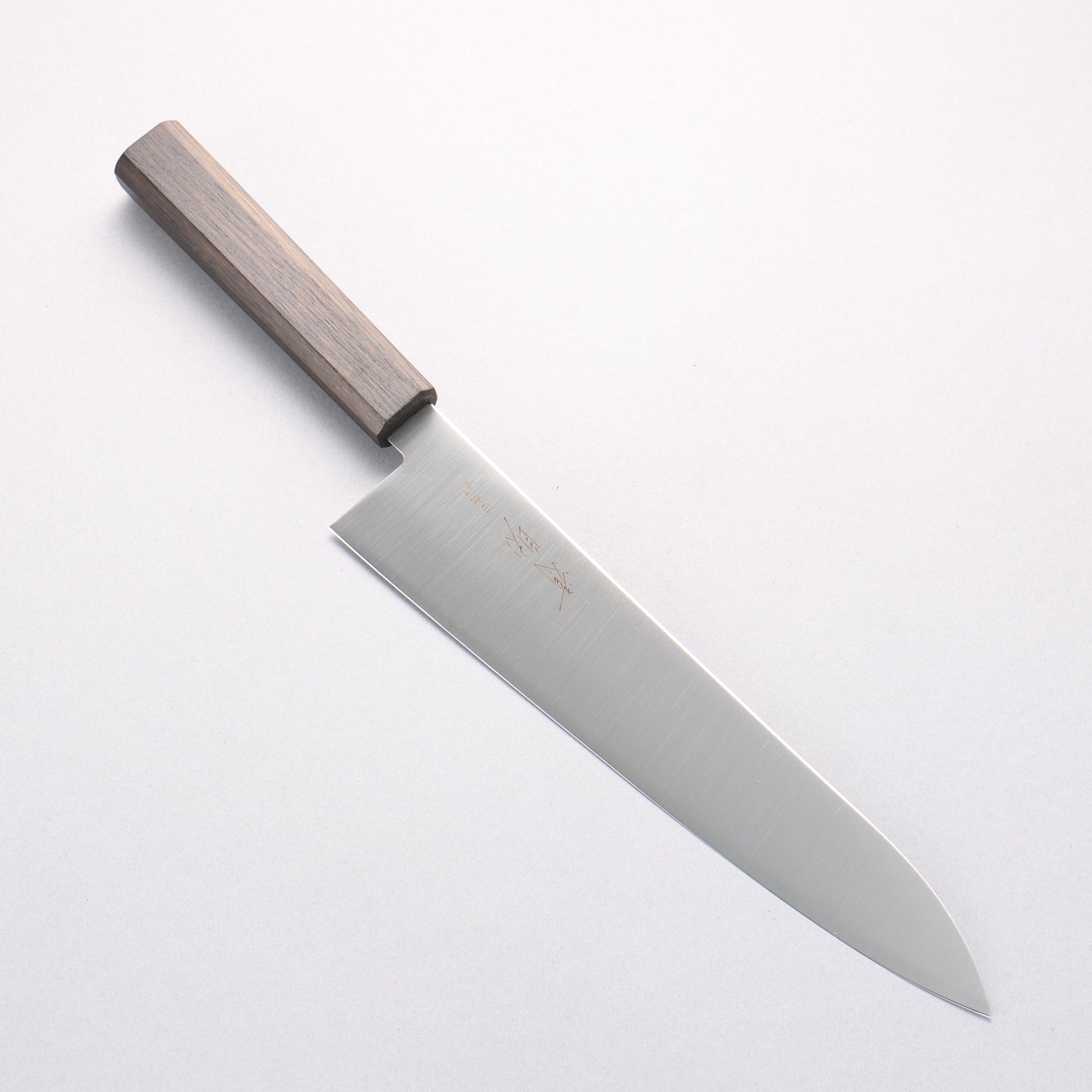 清助 SK-4鋼 牛刀包丁 240mm 樫焼 漆塗り柄 - 清助刃物