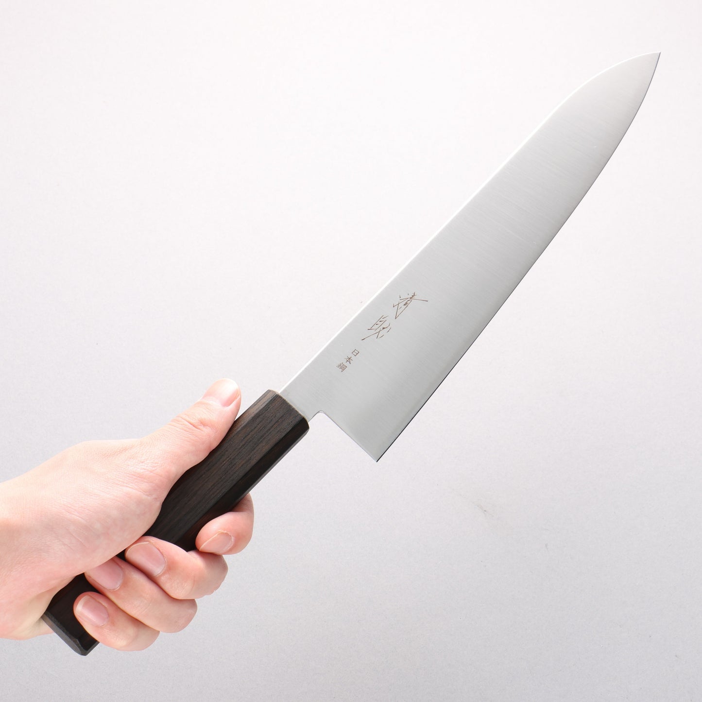 清助 SK-4鋼 牛刀包丁 240mm 樫焼 漆塗り柄 - 清助刃物