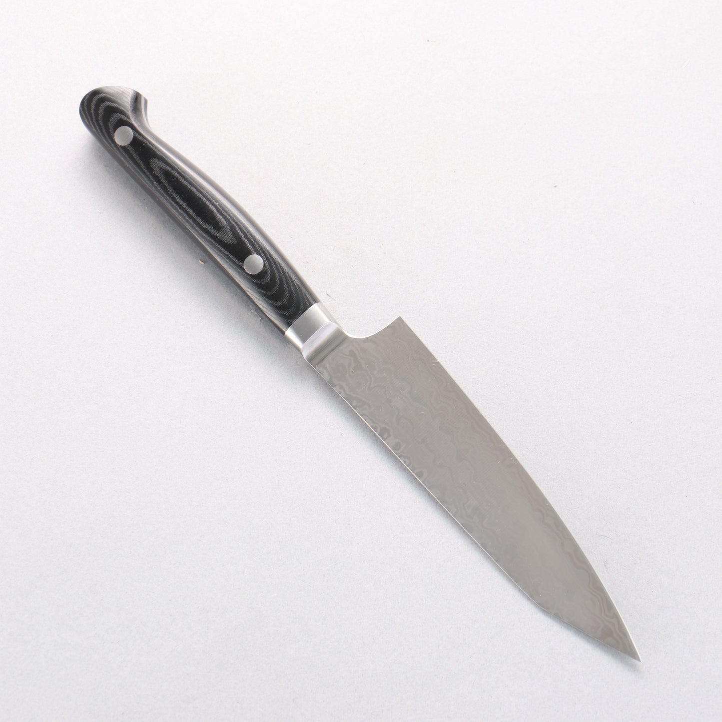 堺 孝行 コアレス ダマスカス ペティーナイフ 120mm 黒マイカルタ柄 - 清助刃物