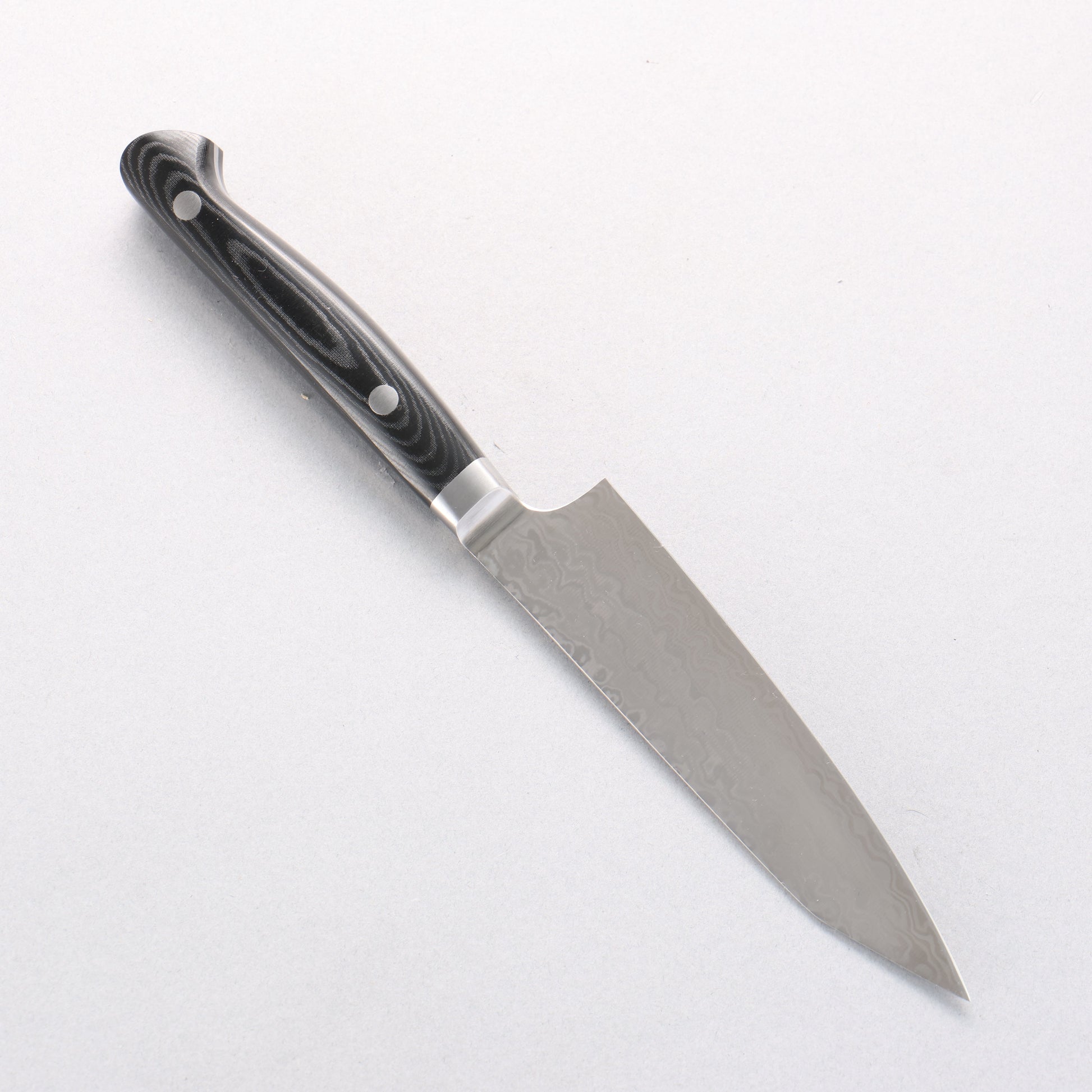 堺 孝行 コアレス ダマスカス ペティーナイフ 120mm 黒マイカルタ柄 - 清助刃物
