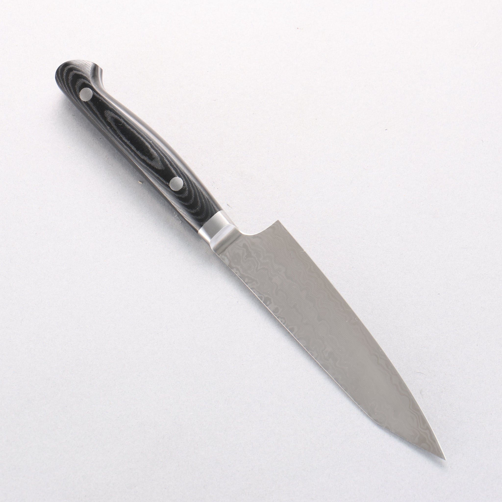 堺 孝行 コアレス ダマスカス ペティーナイフ 120mm 黒マイカルタ柄 - 清助刃物