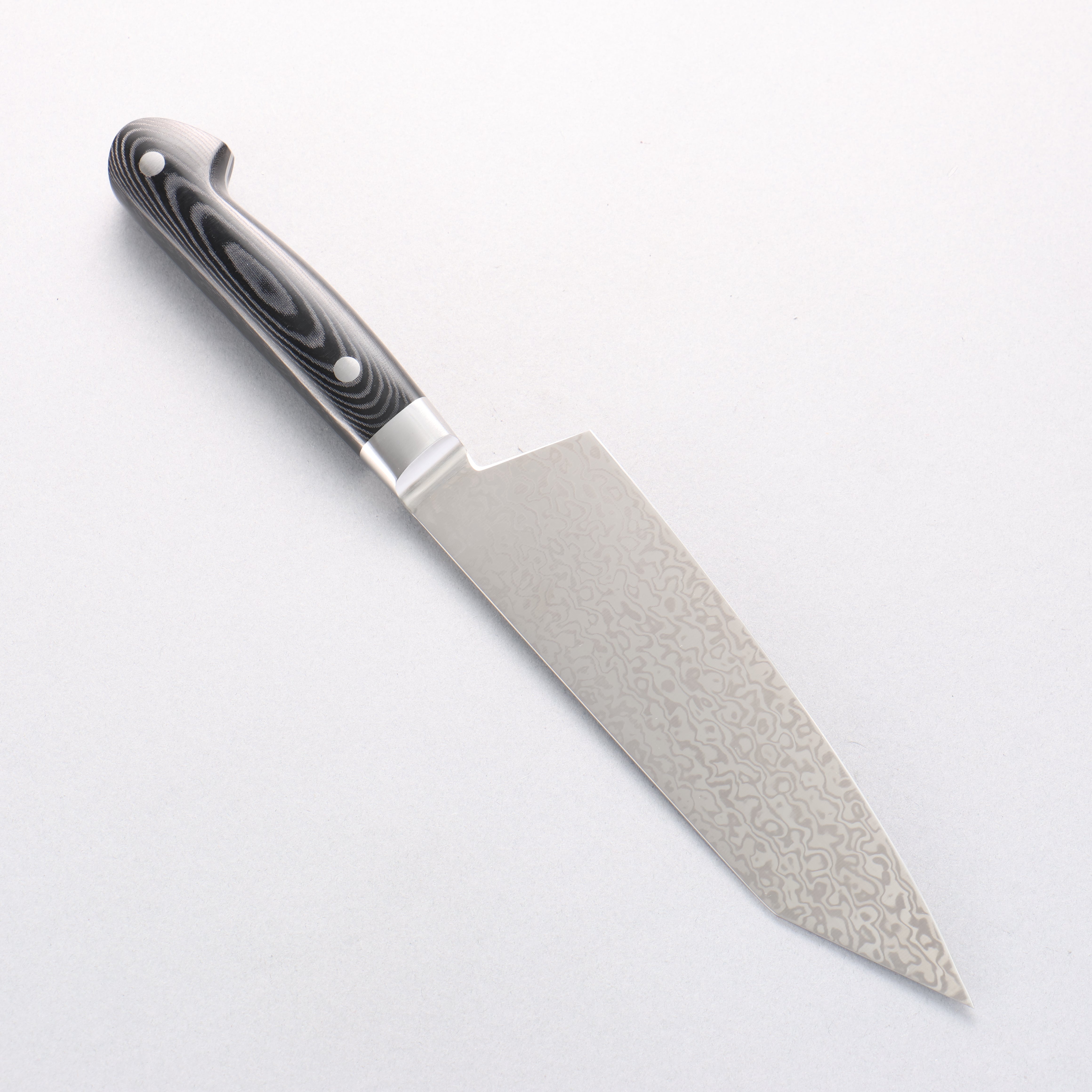 堺 孝行 コアレス ダマスカス 剣型三徳包丁 160mm 黒マイカルタ柄