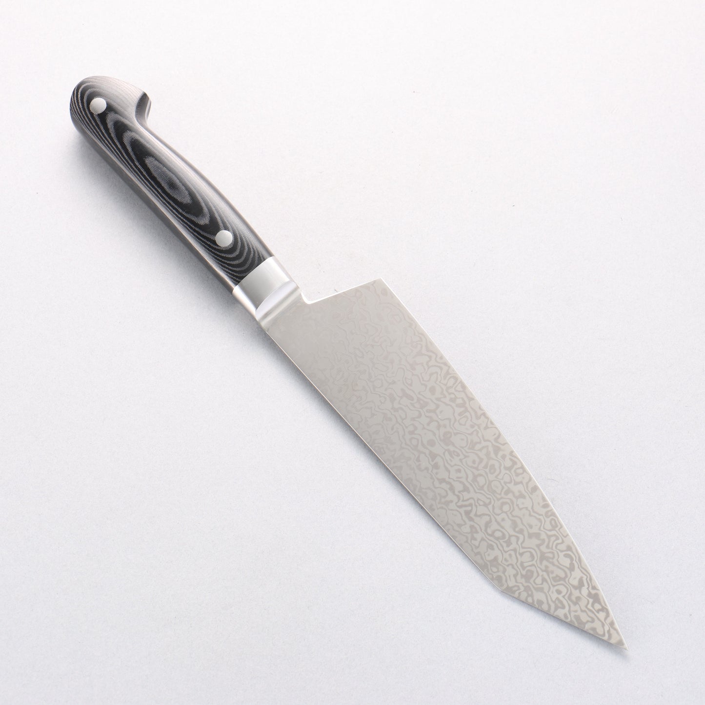 堺 孝行 コアレス ダマスカス 剣型三徳包丁 160mm 黒マイカルタ柄 - 清助刃物