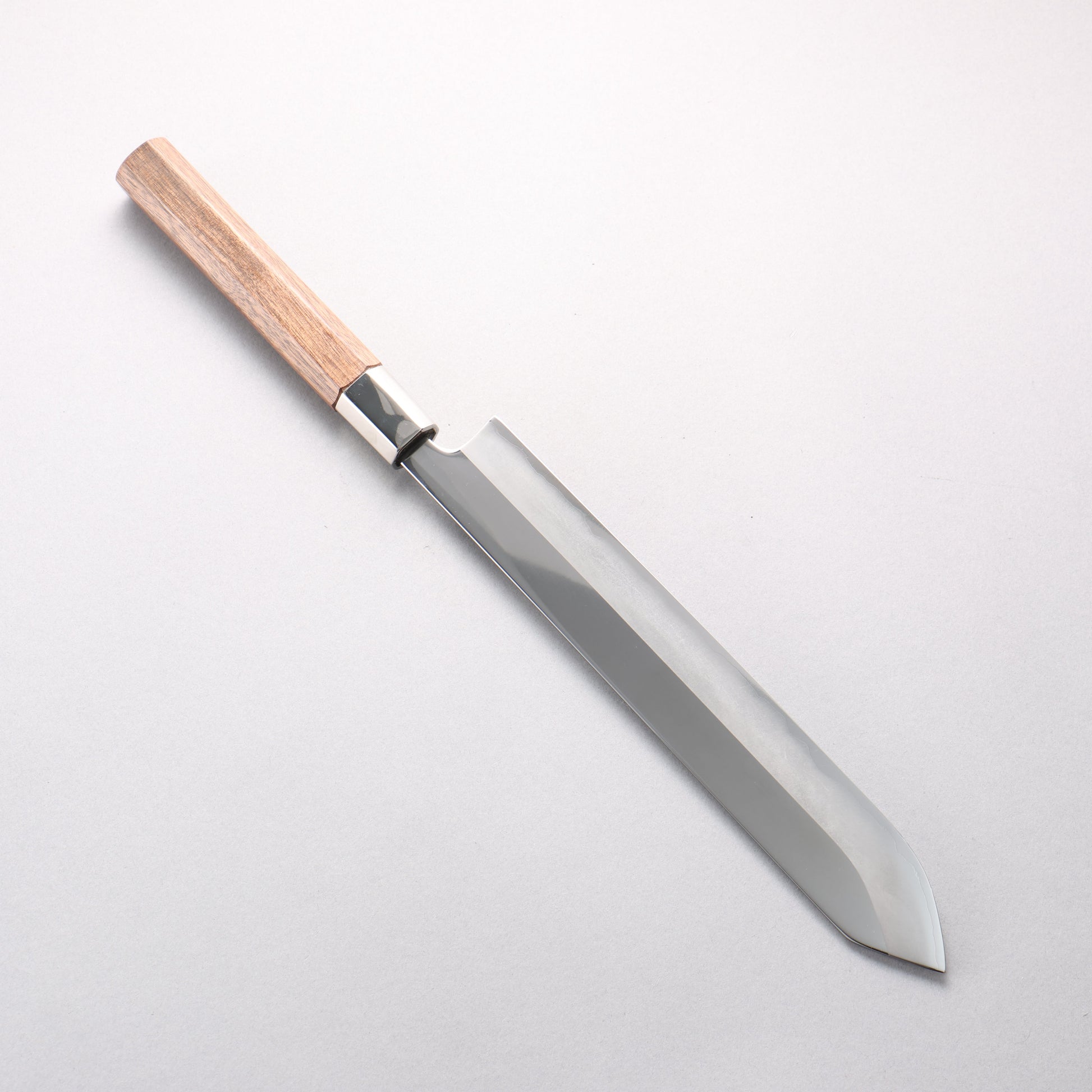 黒鳥 銀三鋼 磨き仕上げ 鰹包丁 240mm ウォルナット柄 - 清助刃物