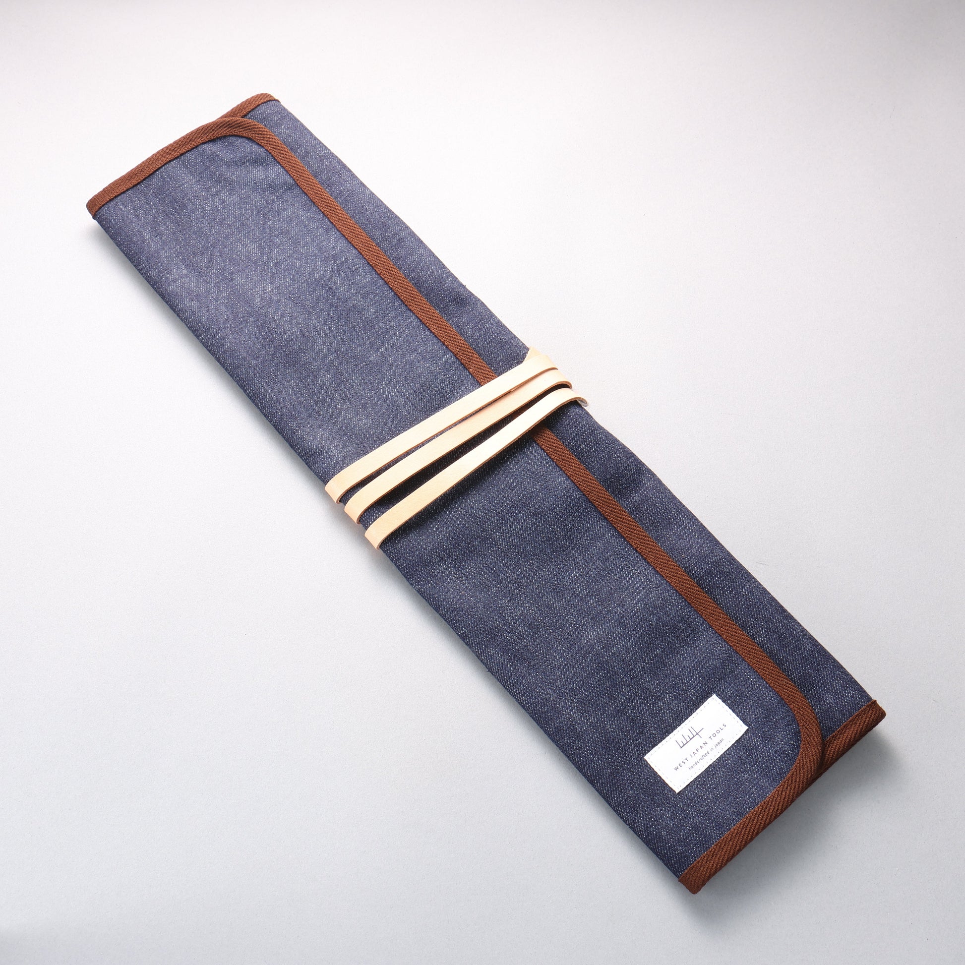 West Japan Tools 3ポケット付きナイフロール 布 デニム mm 390mm x 510mm - 清助刃物