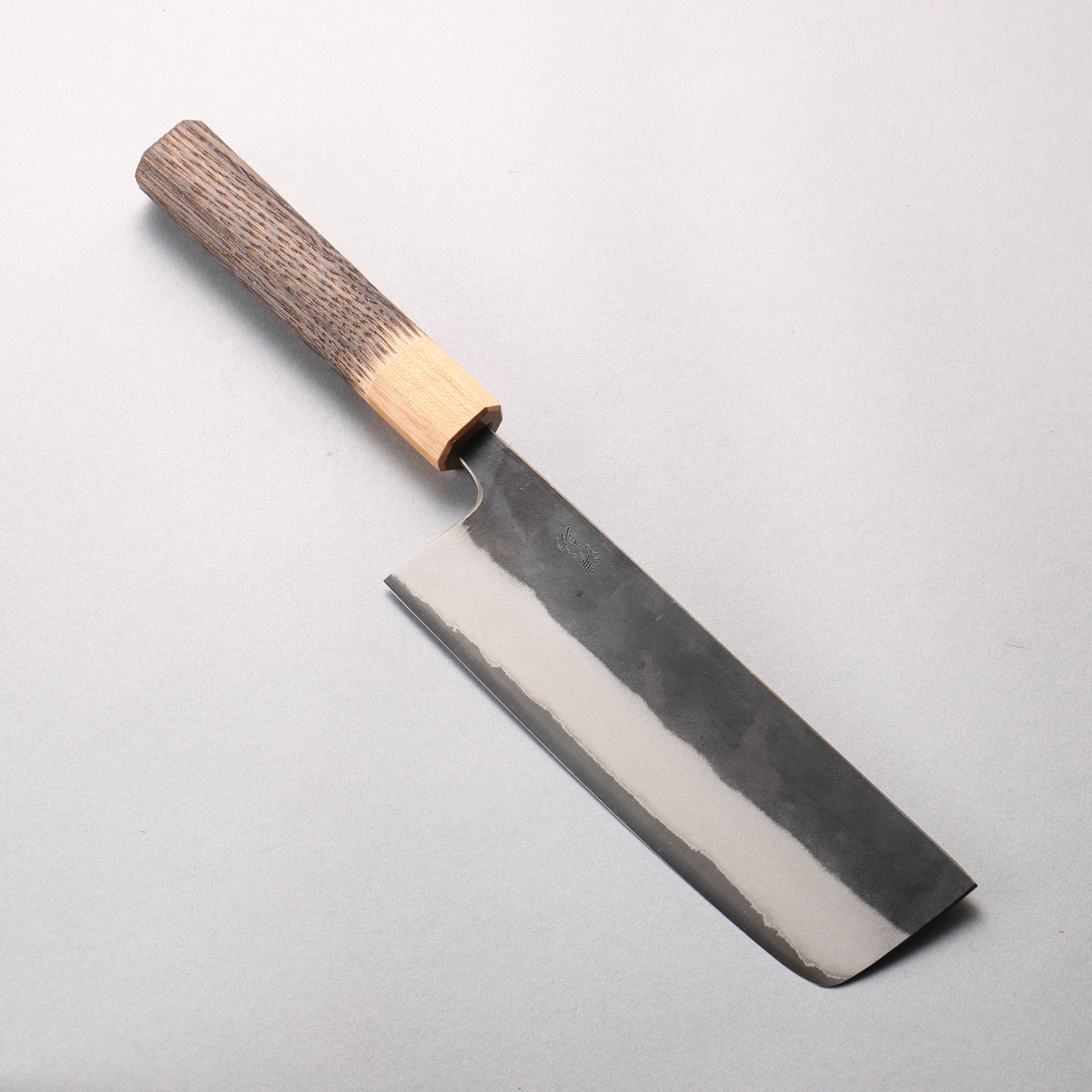 清助 青ニ鋼 黒仕上げ 菜切包丁 165mm 焼栗 （口輪：サクラ）柄 - 清助刃物