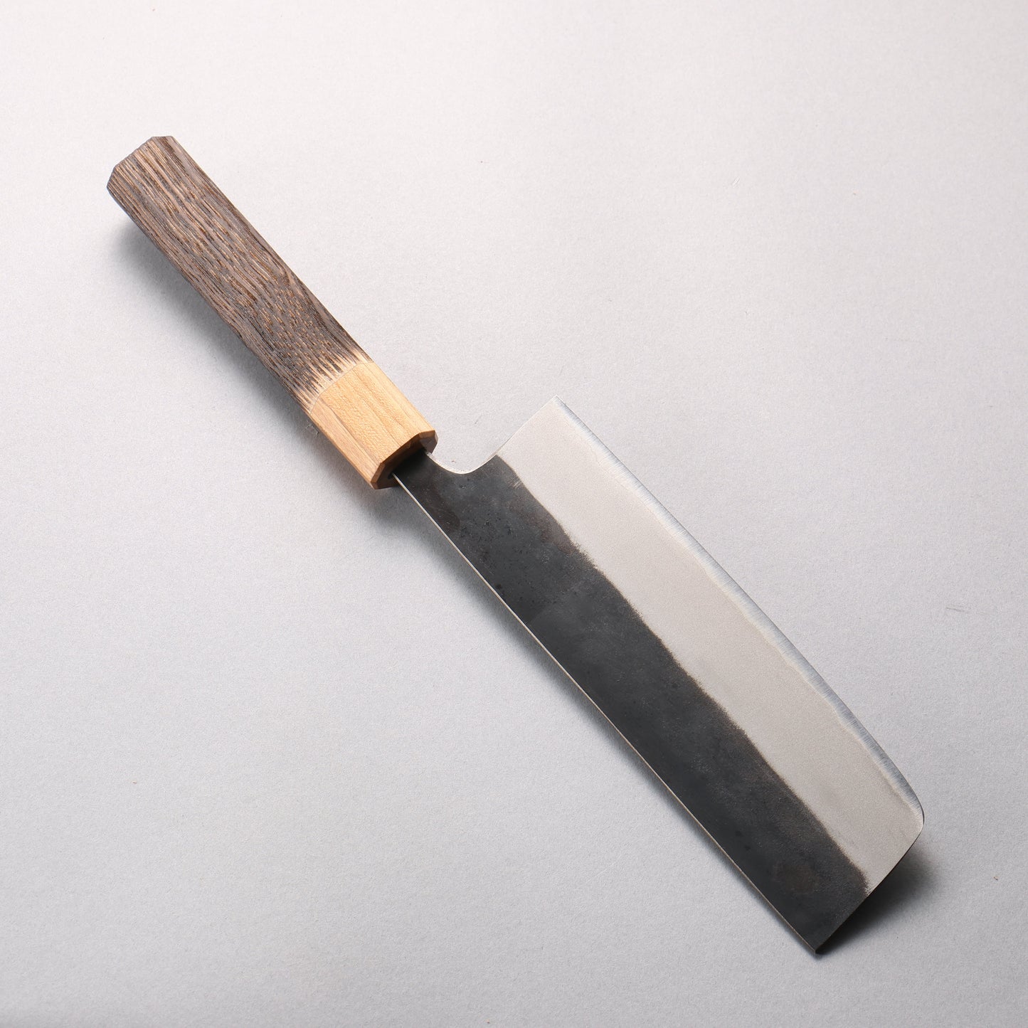 清助 青ニ鋼 黒仕上げ 菜切包丁 165mm 焼栗 （口輪：サクラ）柄 - 清助刃物