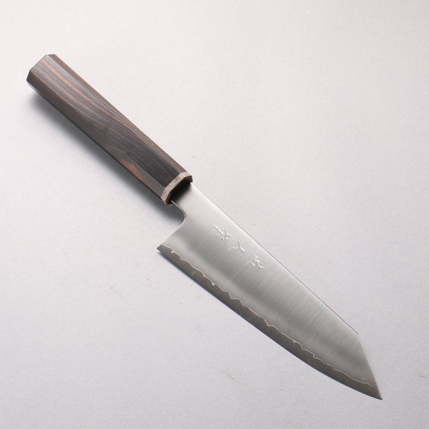 明神直人 コバルトスペシャル鋼 文化包丁 170mm 縞黒檀（細口輪：黒スタビライズウッド）柄 - 清助刃物