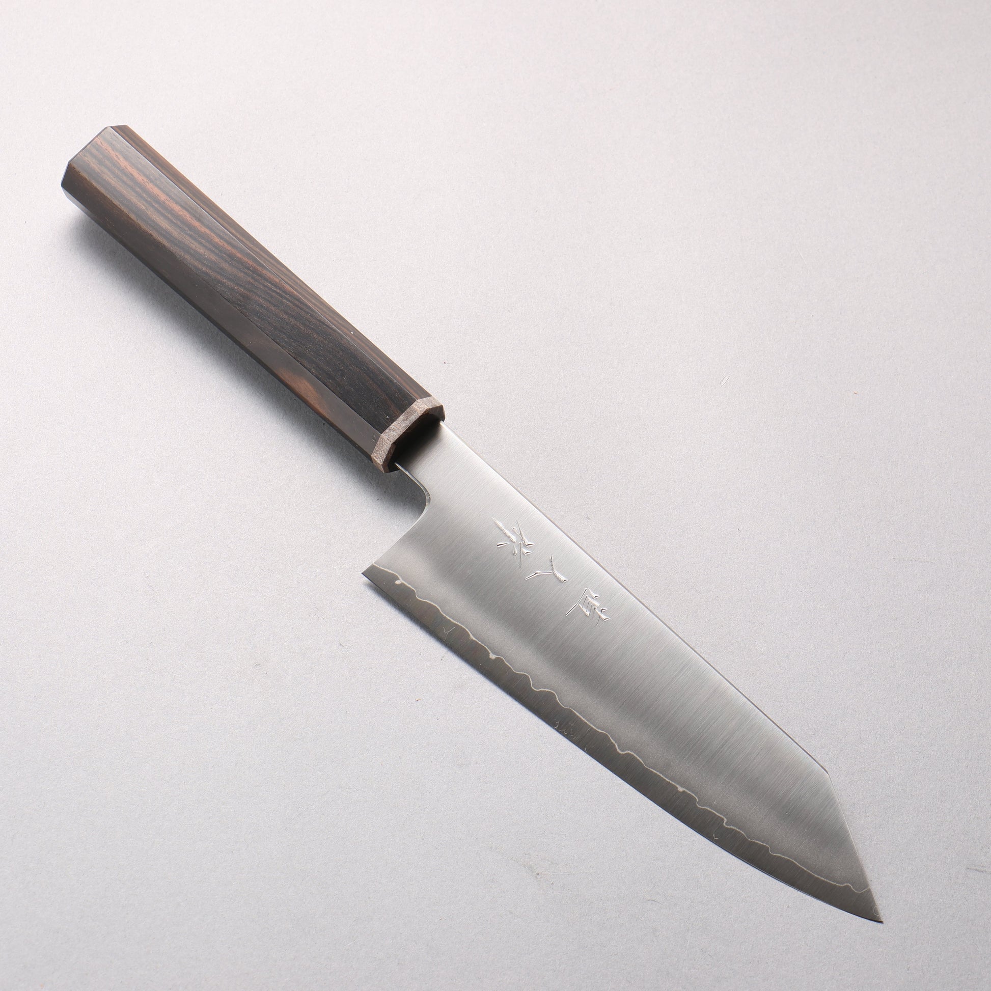 明神直人 コバルトスペシャル鋼 文化包丁 170mm 縞黒檀（細口輪：黒スタビライズウッド）柄 - 清助刃物