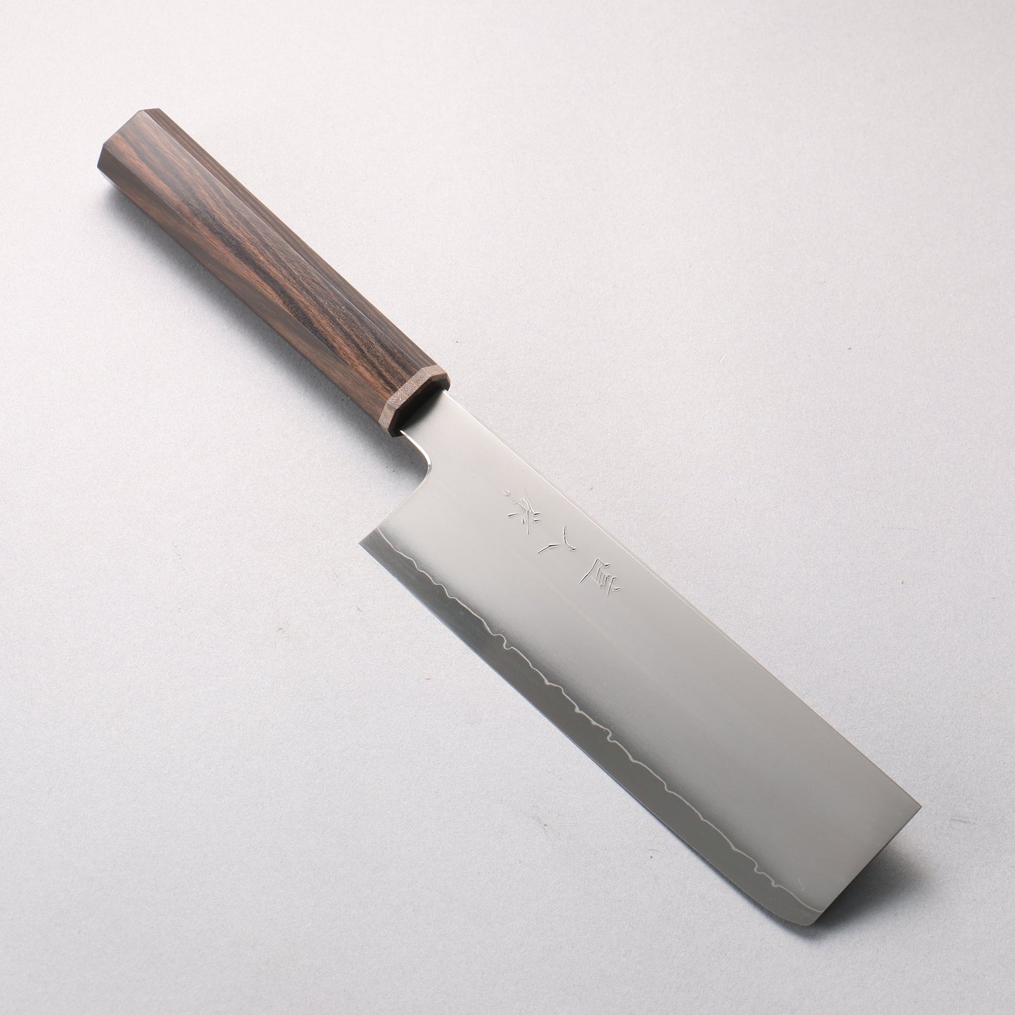 明神直人 SG2 霞研 菜切包丁 170mm 縞黒檀（細口輪：黒スタビライズウッド）柄 - 清助刃物