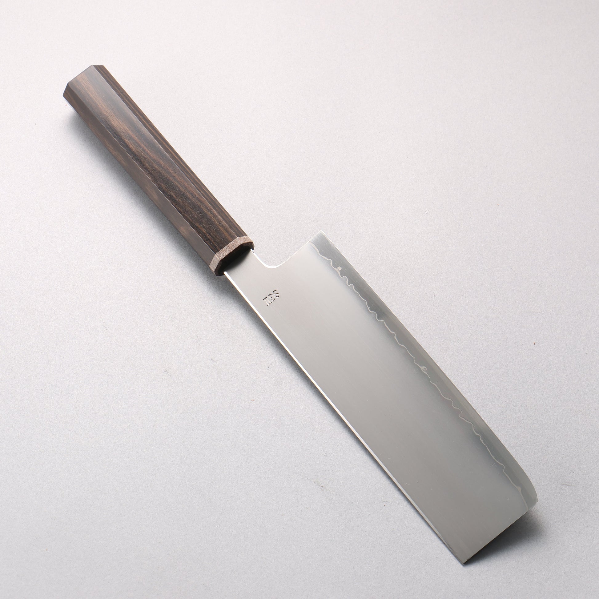 明神直人 SG2 霞研 菜切包丁 170mm 縞黒檀（細口輪：黒スタビライズウッド）柄 - 清助刃物