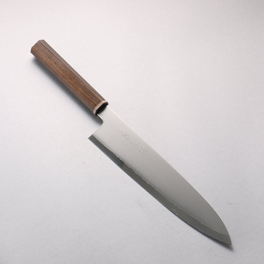 明神直人 SG2 霞研 牛刀包丁 240mm 縞黒檀（細口輪：黒スタビライズウッド）柄 - 清助刃物