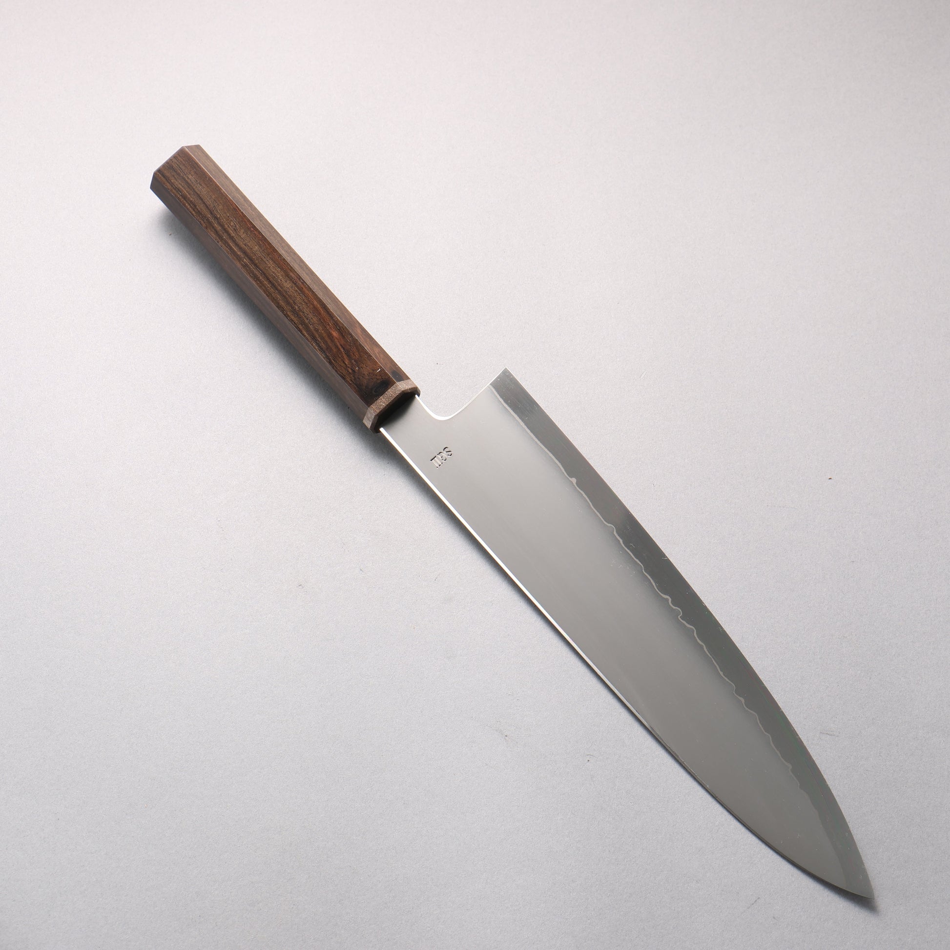明神直人 SG2 霞研 牛刀包丁 240mm 縞黒檀（細口輪：黒スタビライズウッド）柄 - 清助刃物