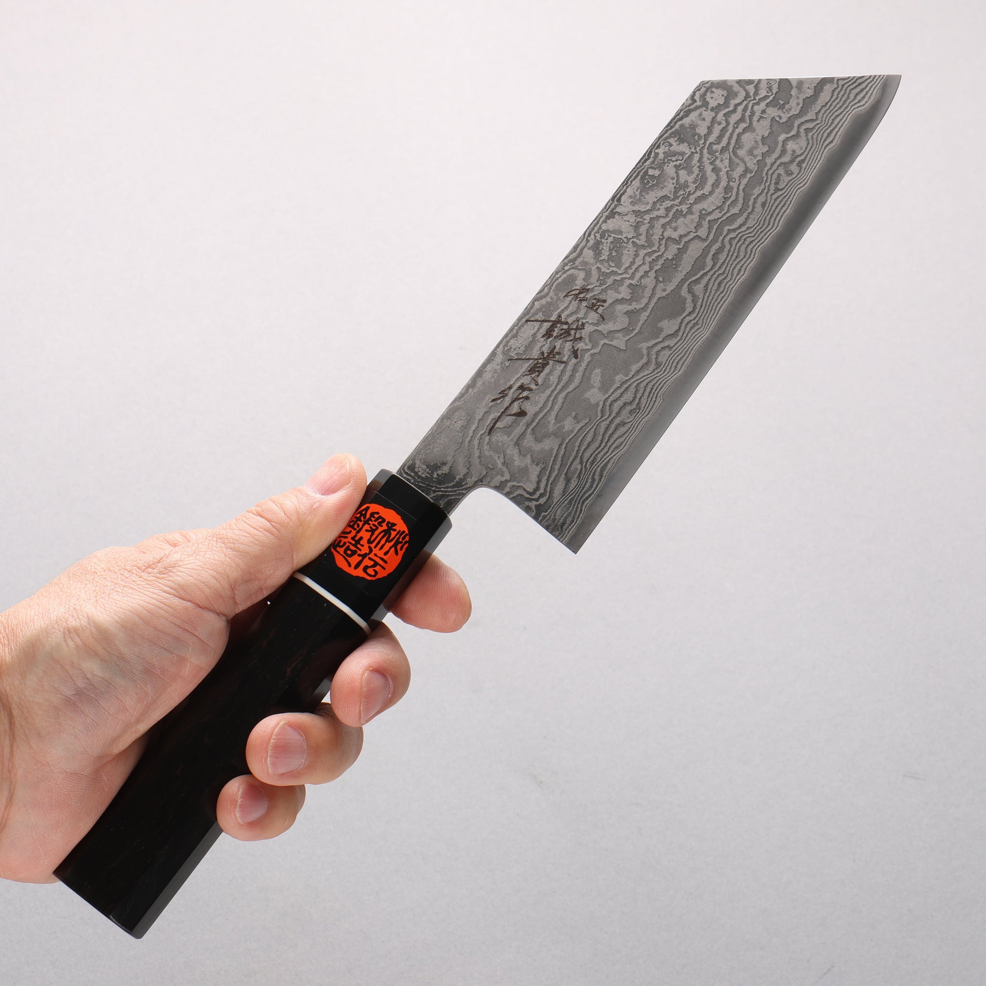 田中 誠貴 羽々斬 SG2 ダマスカス 菜切包丁 165mm 黒檀 (口輪：黒水牛)柄 - 清助刃物