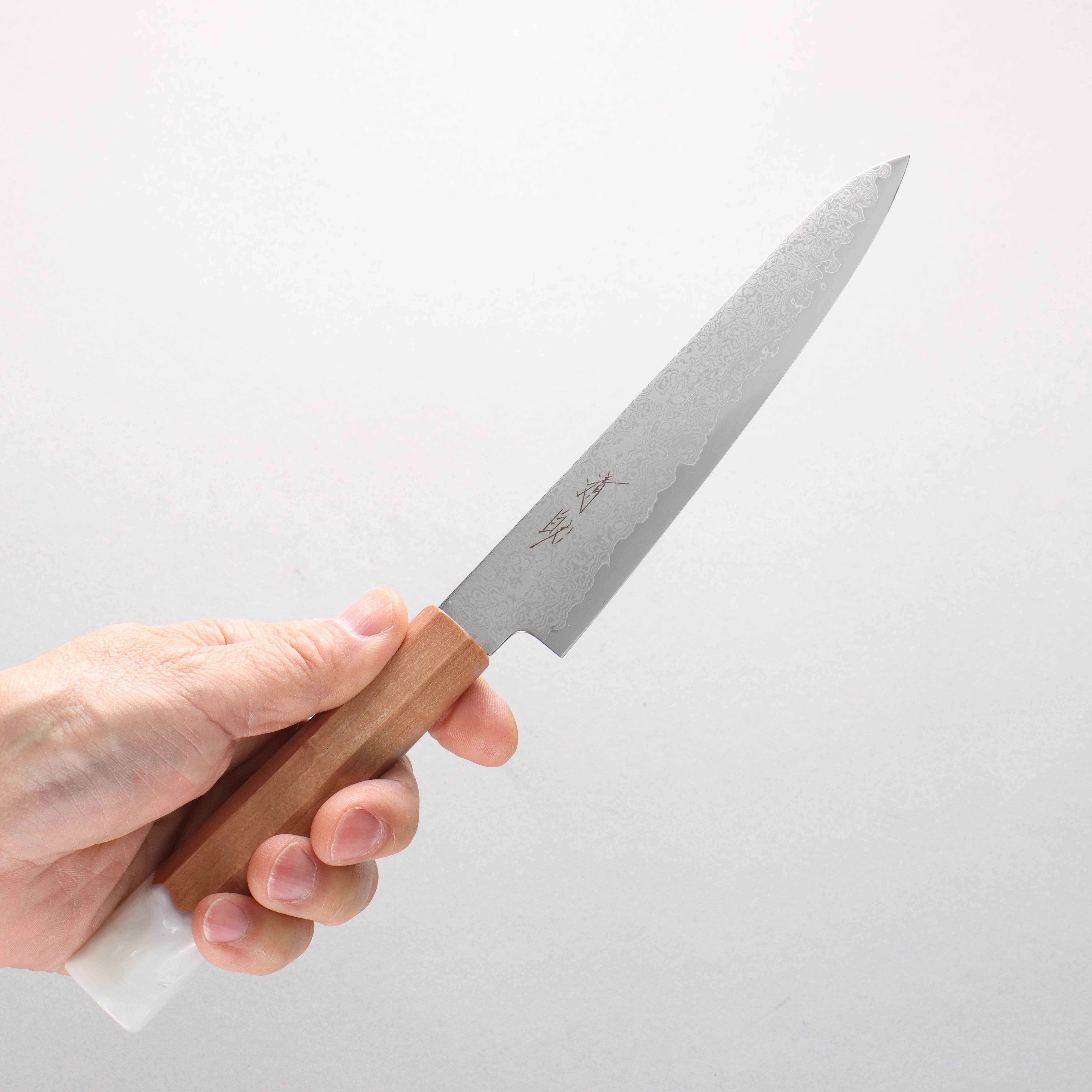 清助 V金10号 ダマスカス ペティーナイフ 150mm メープル／白樹脂柄 - 清助刃物