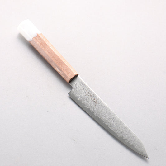 清助 V金10号 ダマスカス 切付ペティナイフ 150mm メープル／白樹脂柄 - 清助刃物