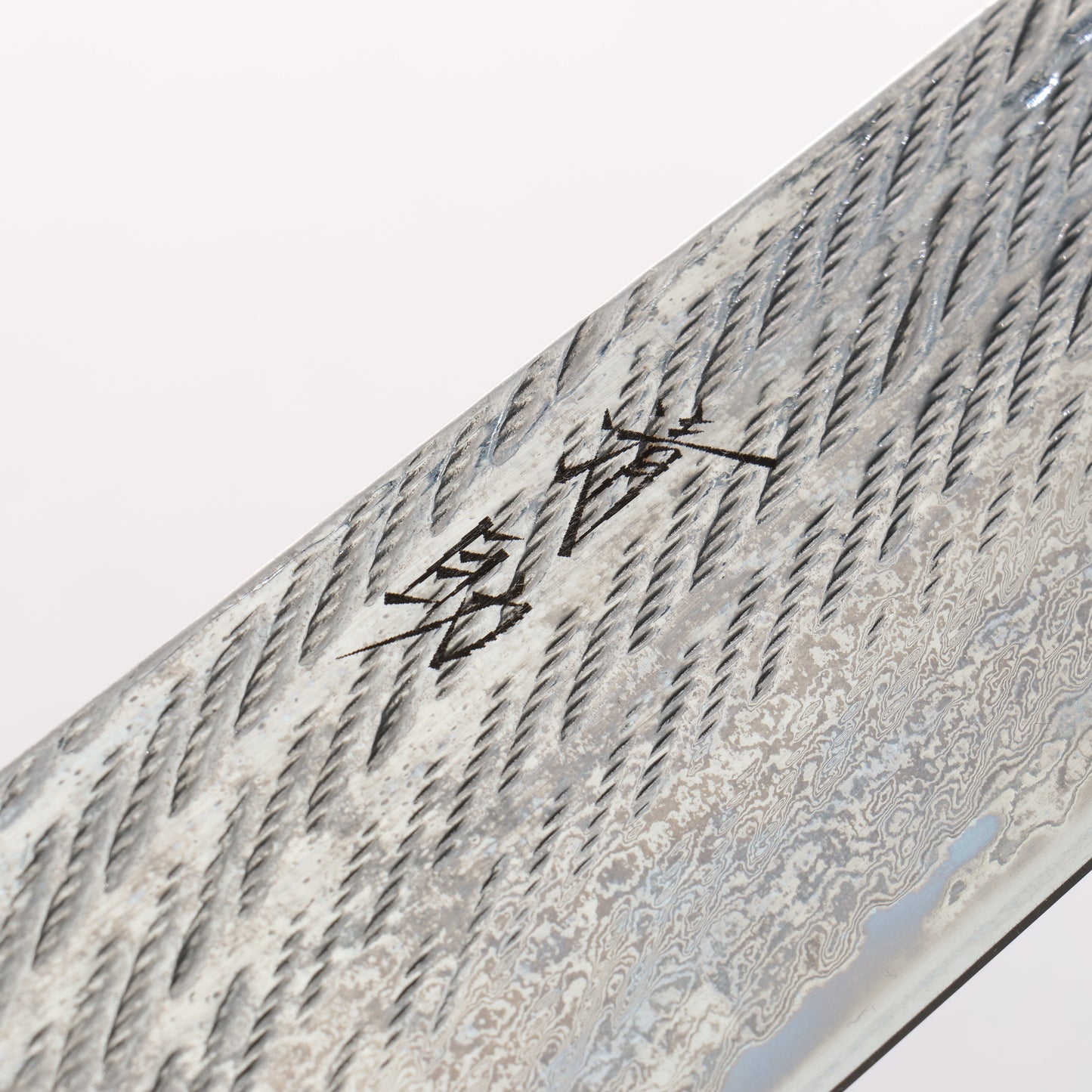 清助 銀三鋼 ダマスカス 縄目 牛刀包丁 240mm 黒檀 (口輪：黒水牛)柄 - 清助刃物