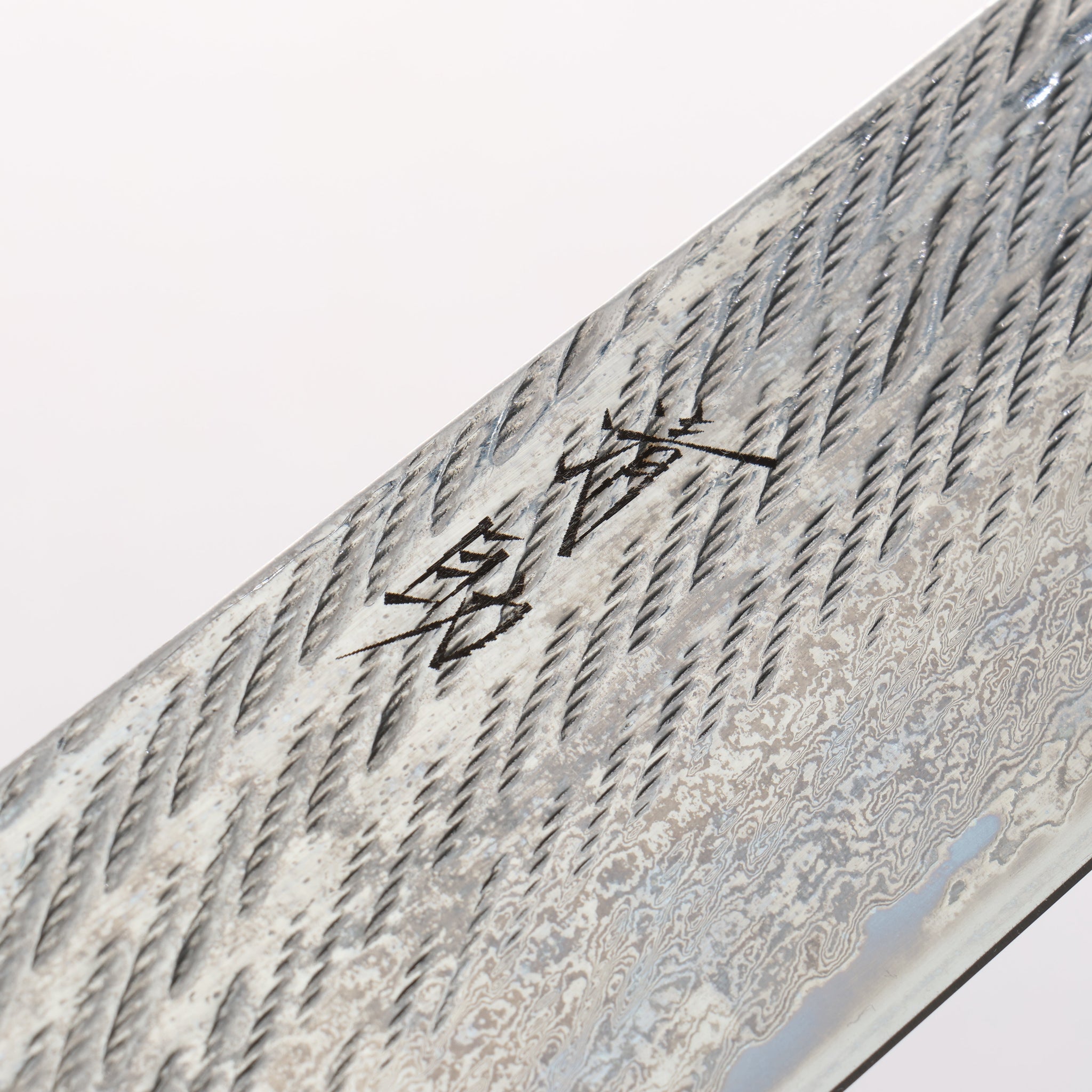清助 銀三鋼 ダマスカス 縄目 牛刀包丁 240mm 黒檀 (口輪：黒水牛)柄 - 清助刃物