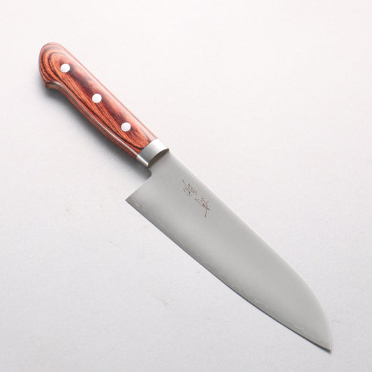 清助 V金1号 磨き（横ヘアライン） 三徳包丁 165mm マホガニー柄 - 清助刃物