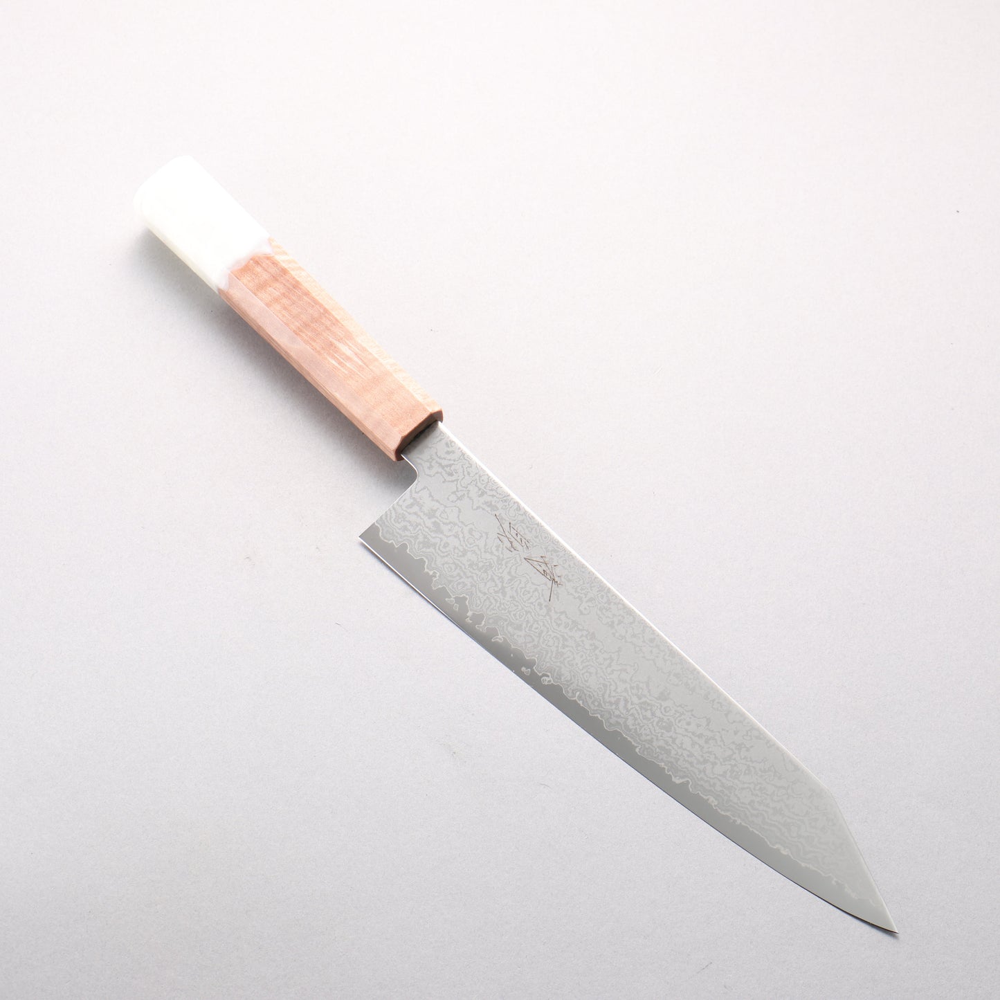 清助 V金10号 ダマスカス 切付牛刀包丁 210mm メープル／白樹脂柄 - 清助刃物