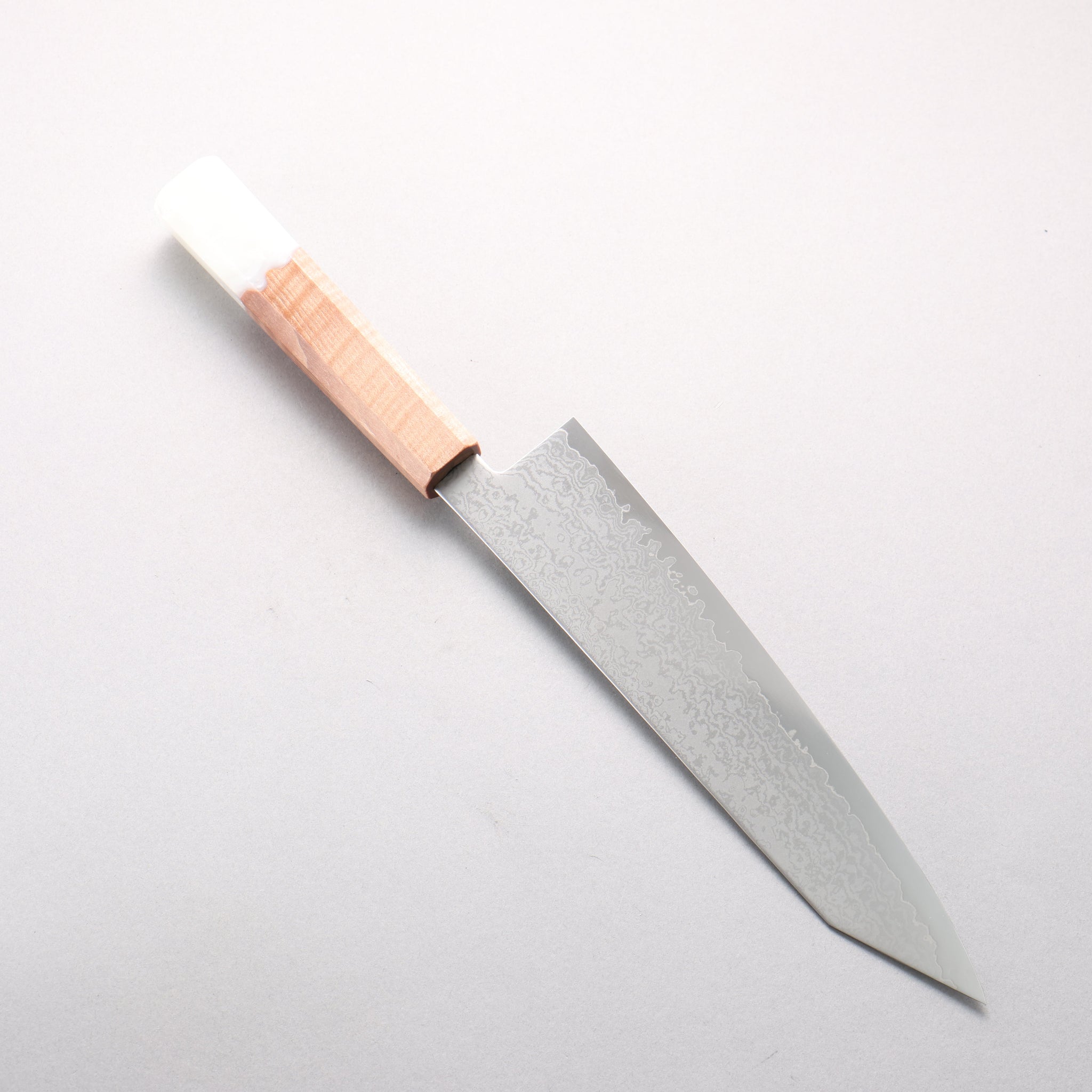清助 V金10号 ダマスカス 切付牛刀包丁 210mm メープル／白樹脂柄 - 清助刃物