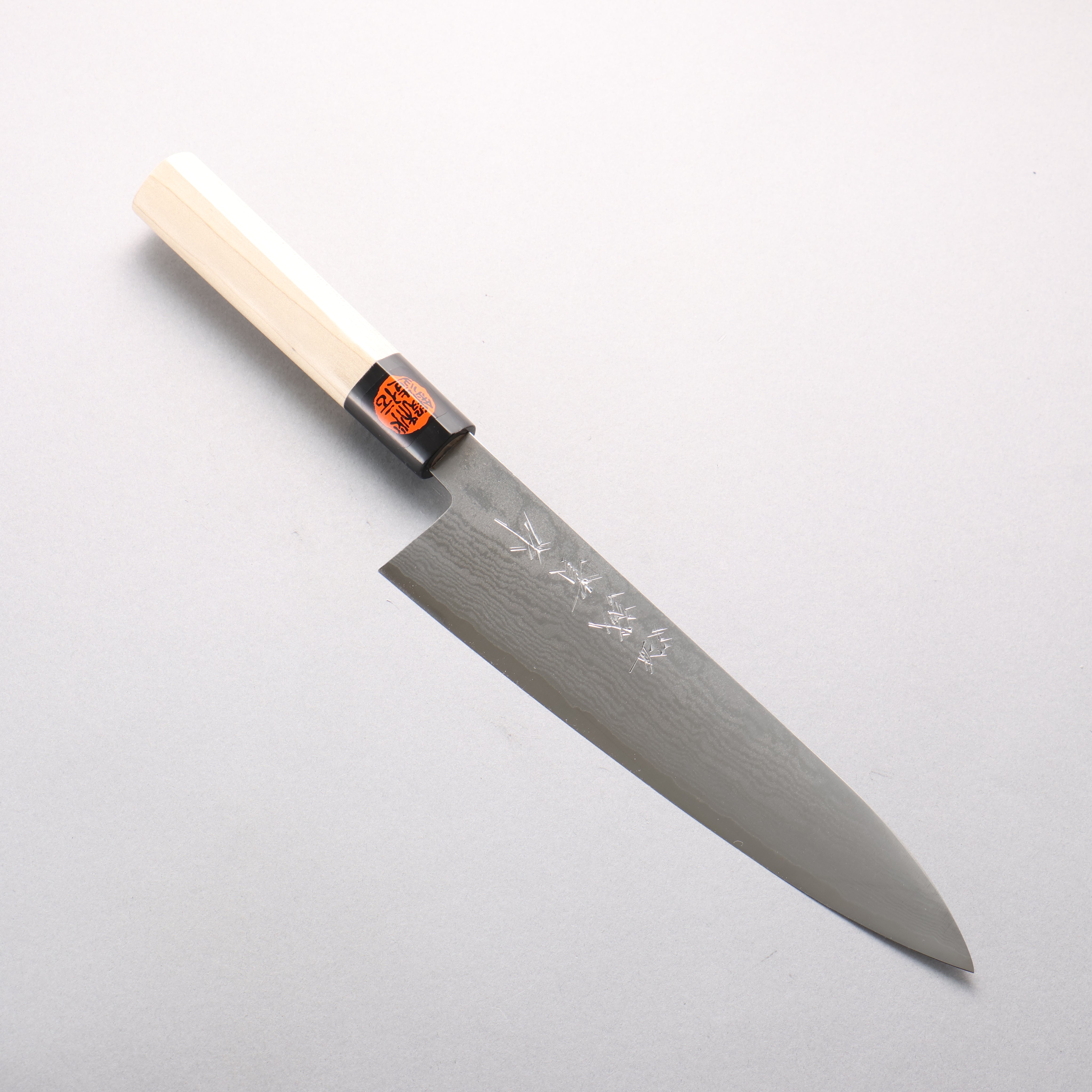 田中 誠貴 VG10 17層 ダマスカス 牛刀包丁 210mm 朴 (口輪：水牛)柄 - 清助刃物