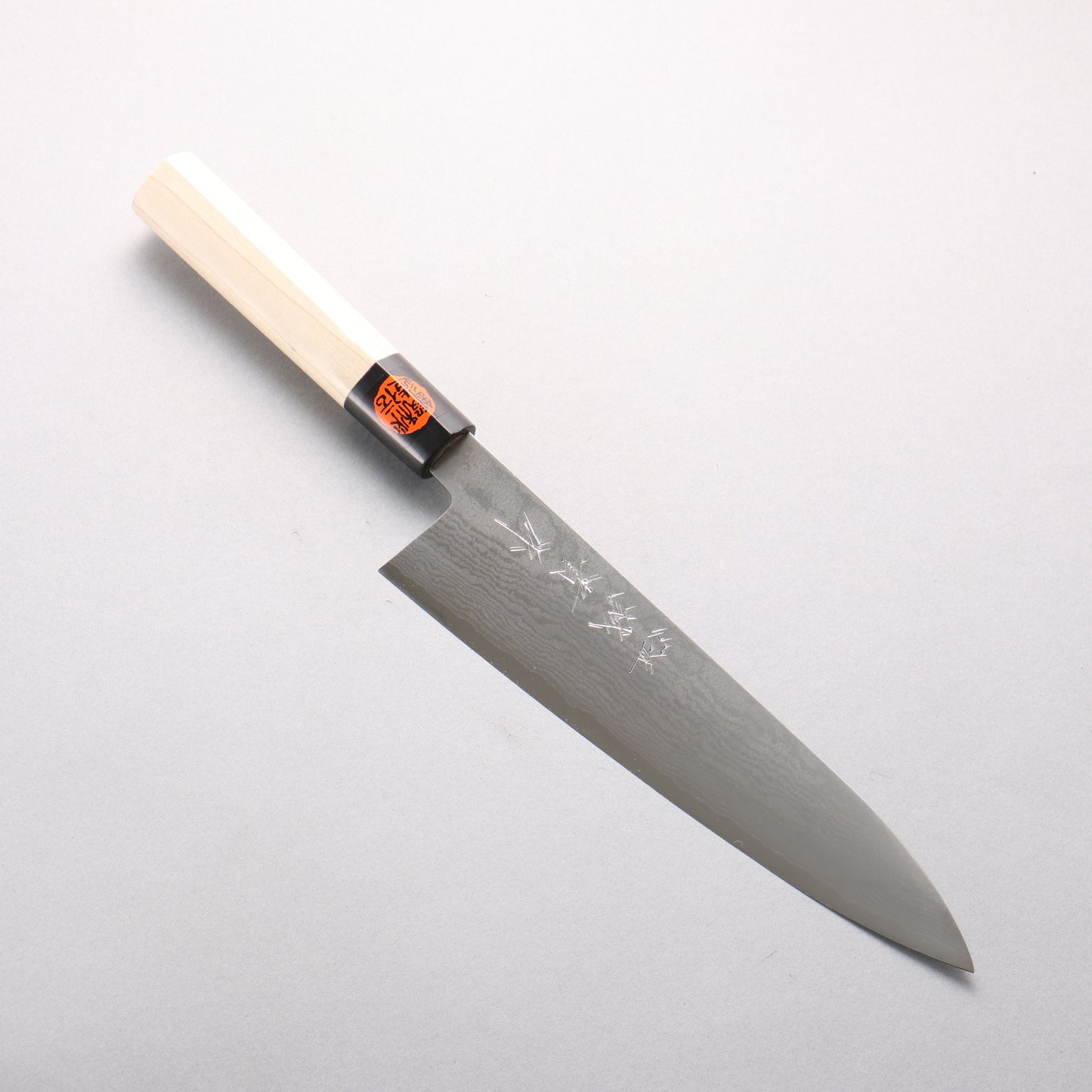 田中 誠貴 VG10 17層 ダマスカス 牛刀包丁 210mm 朴 (口輪：水牛)柄 - 清助刃物