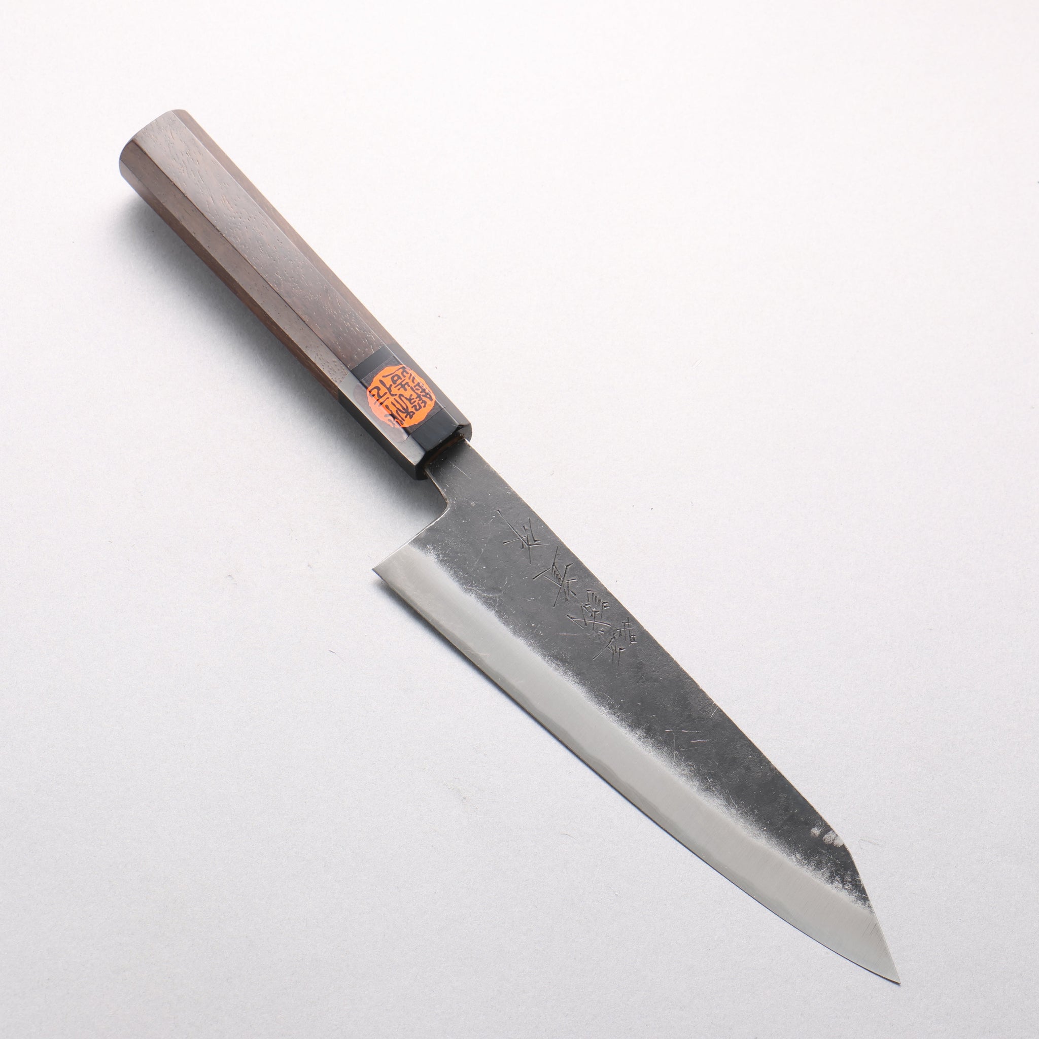 田中 誠貴 鉄火 青ニ鋼 黒打 剣型牛刀包丁 190mm ウォルナット柄 - 清助刃物