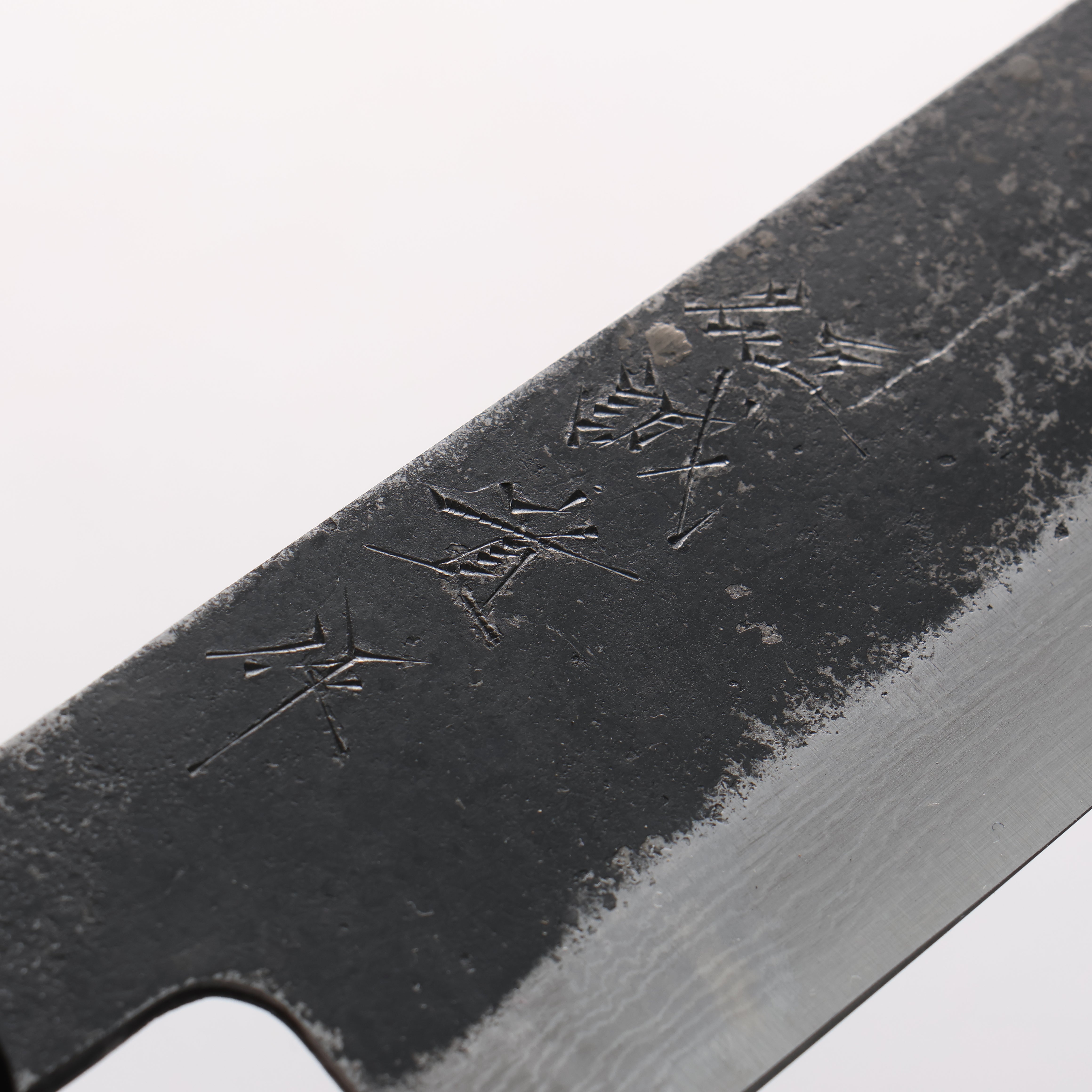 田中 誠貴 鉄火 青ニ鋼 黒打 ダマスカス 三徳包丁 170mm ウォルナット柄 - 清助刃物