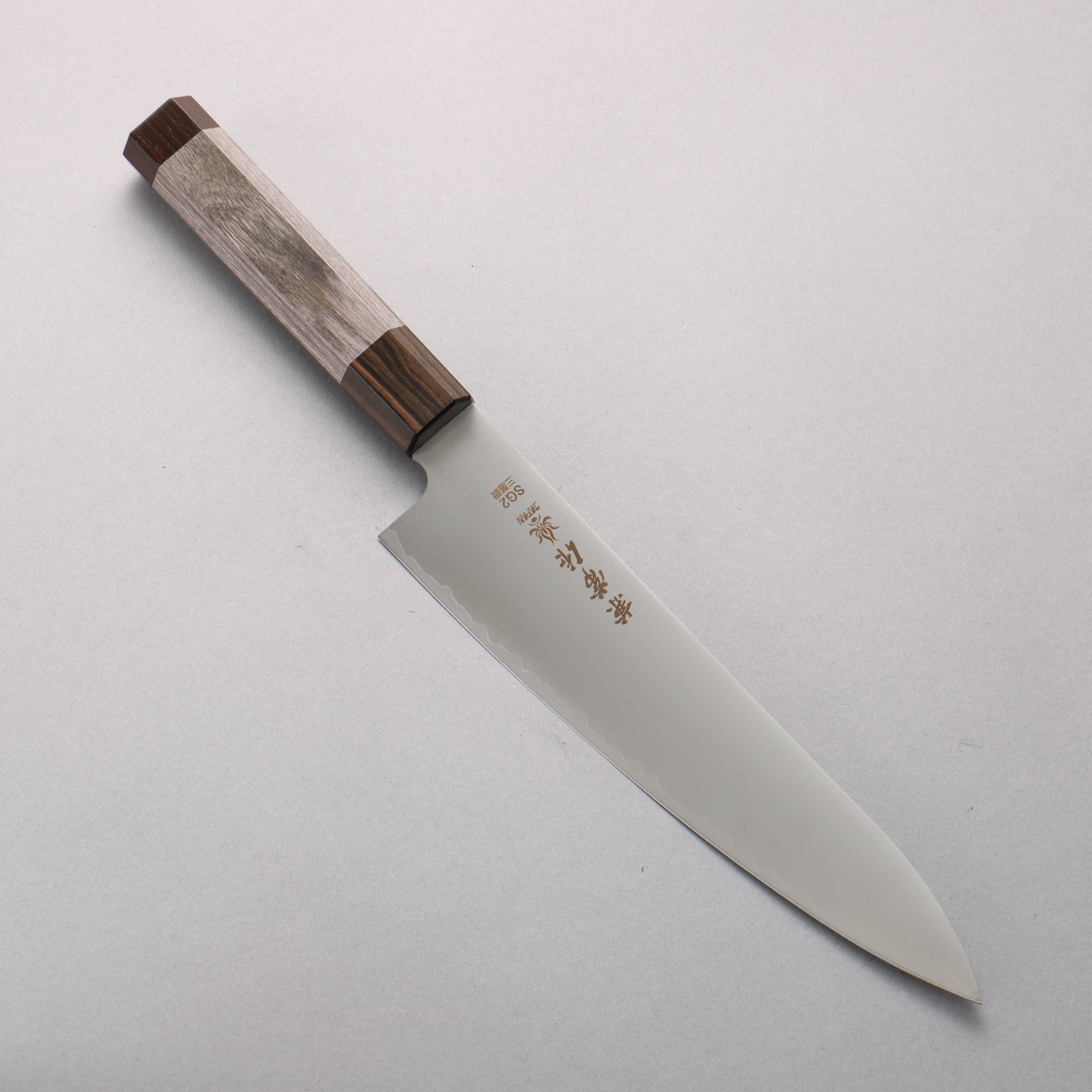 兼常 SG2 牛刀包丁 210mm グレー合板柄 - 清助刃物