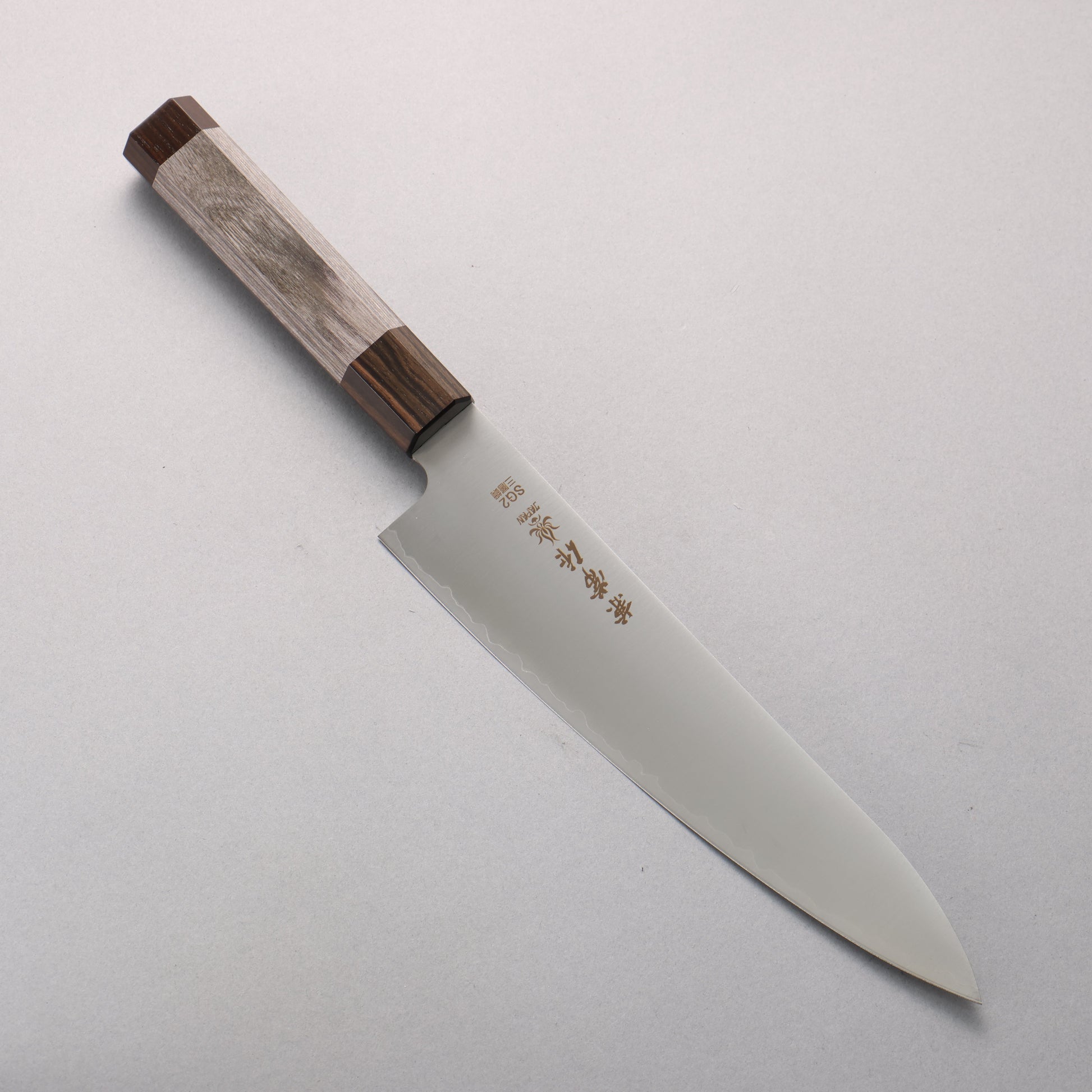 兼常 SG2 牛刀包丁 210mm グレー合板柄 - 清助刃物