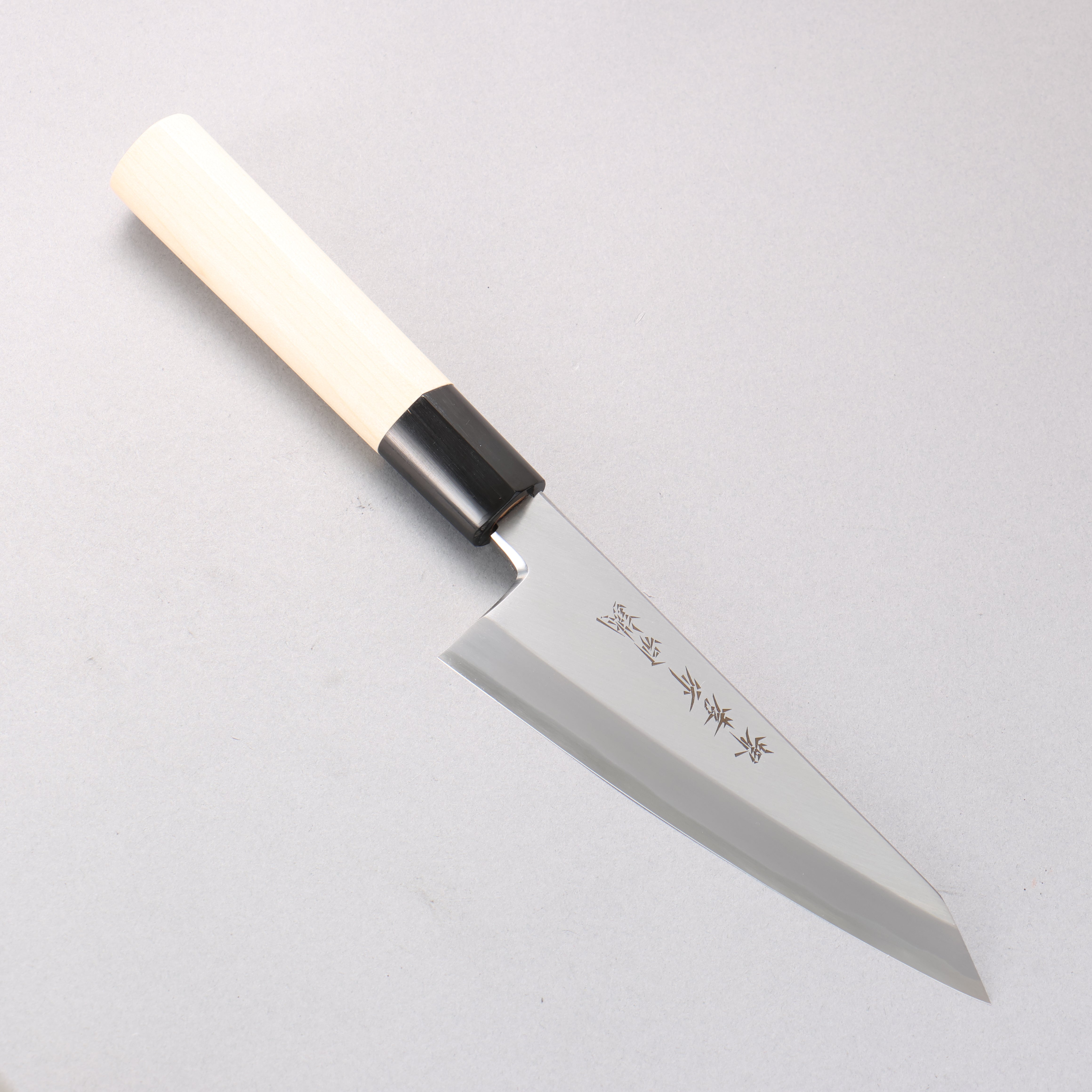 堺 孝行 特上 白ニ鋼 骨スキ包丁 150mm 朴柄 – 清助刃物 Japan