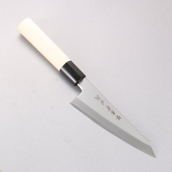 堺 孝行 特上 白ニ鋼 骨スキ包丁 150mm 朴柄 – 清助刃物 Japan